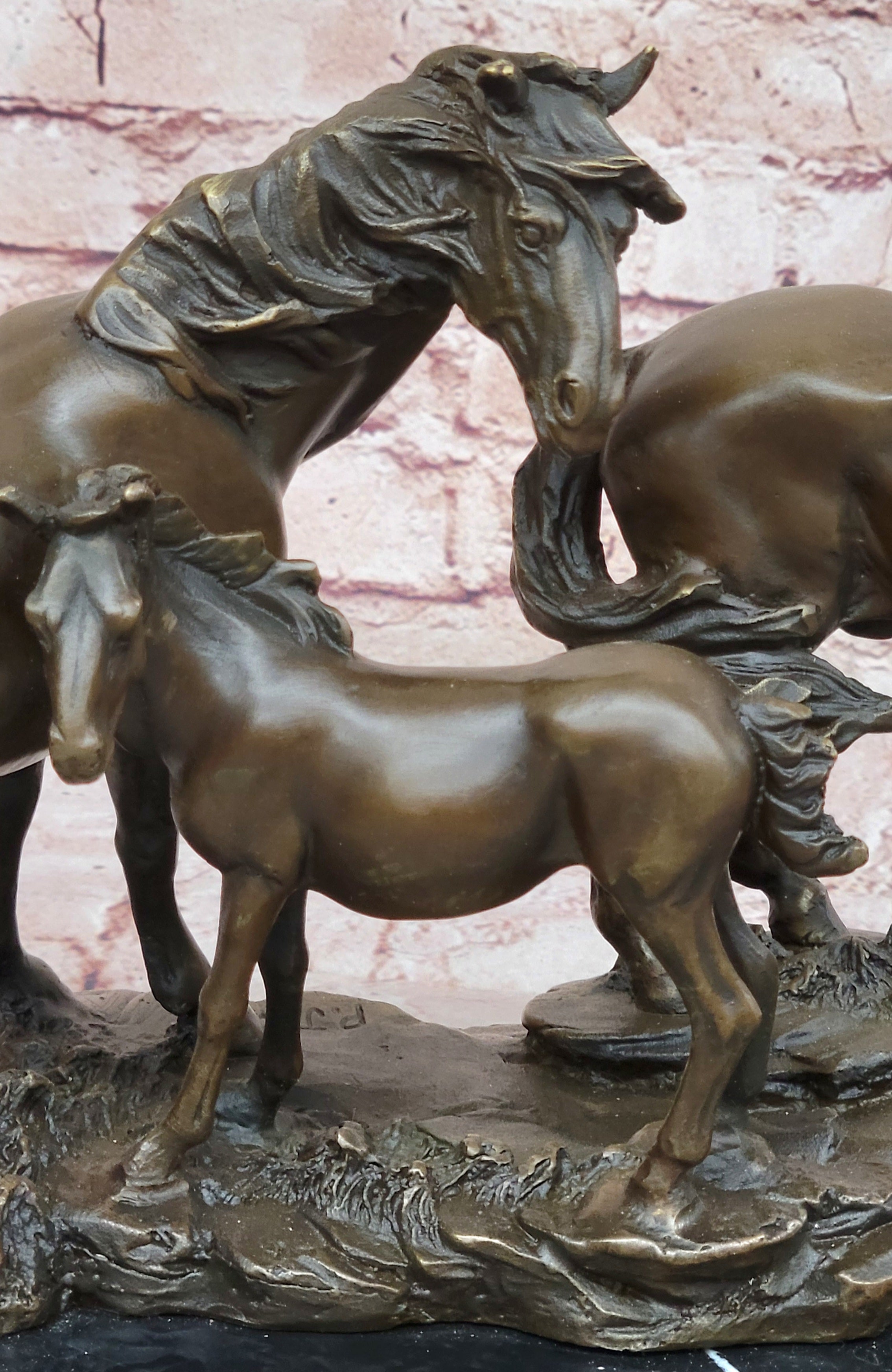 Sehr schöne Bronze Skulptur 3 Wildpferde Pierre Jules Mene! signiert Statue Sale