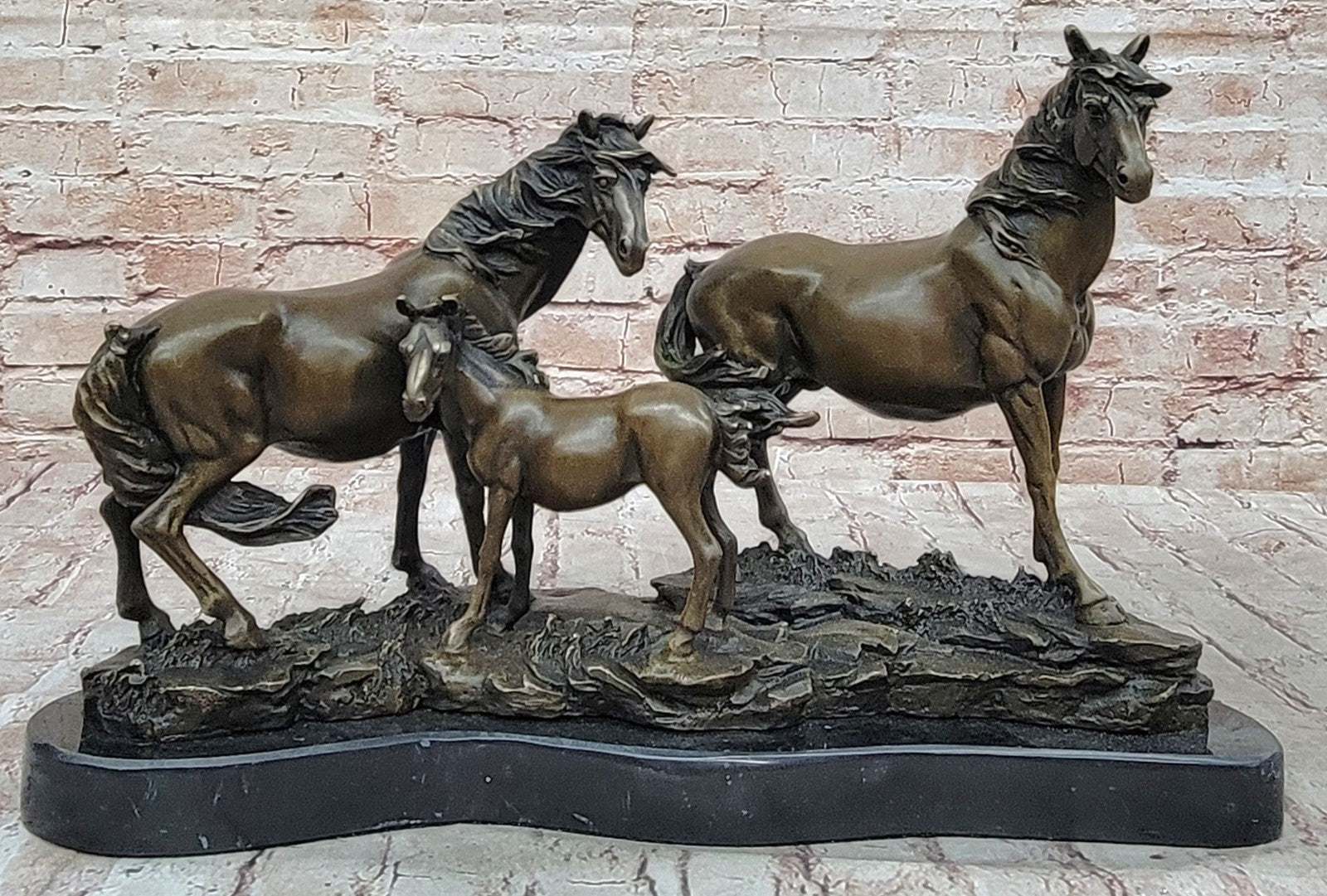 Sehr schöne Bronze Skulptur 3 Wildpferde Pierre Jules Mene! signiert Statue Sale