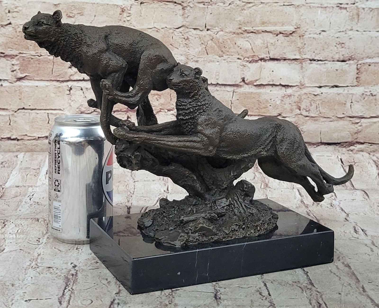 Handcrafted bronze sculpture SALE Jaguar/ Puma/Leopard/ Large Deco Art Superberb
