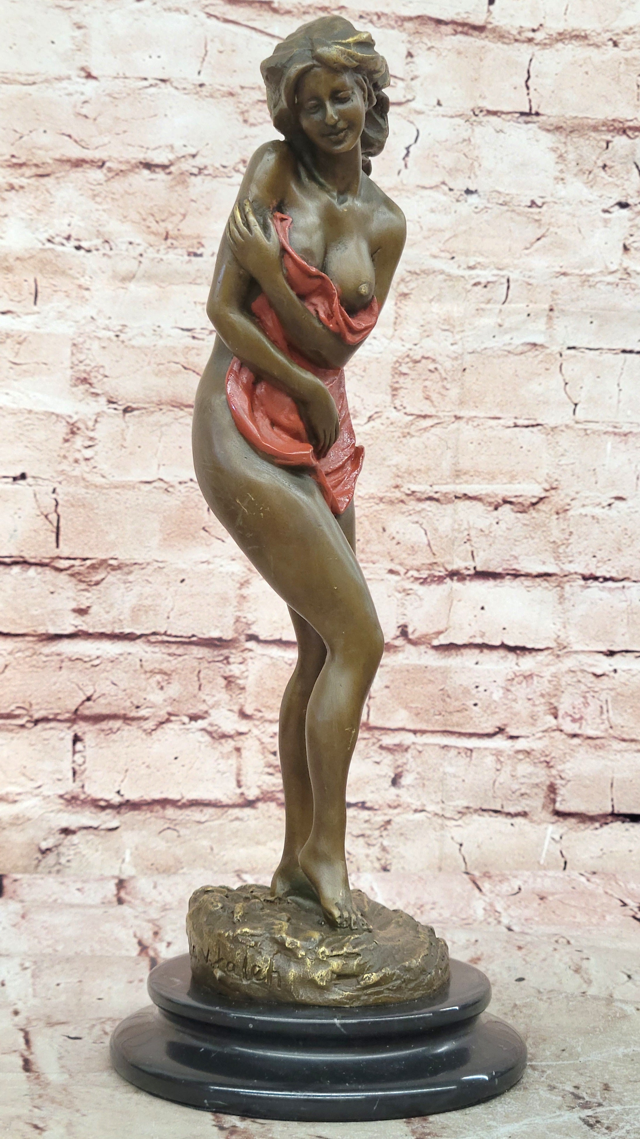 Aldo Vitaleh Bronze Female Statue Nude Lady Sculpture Home Decoration