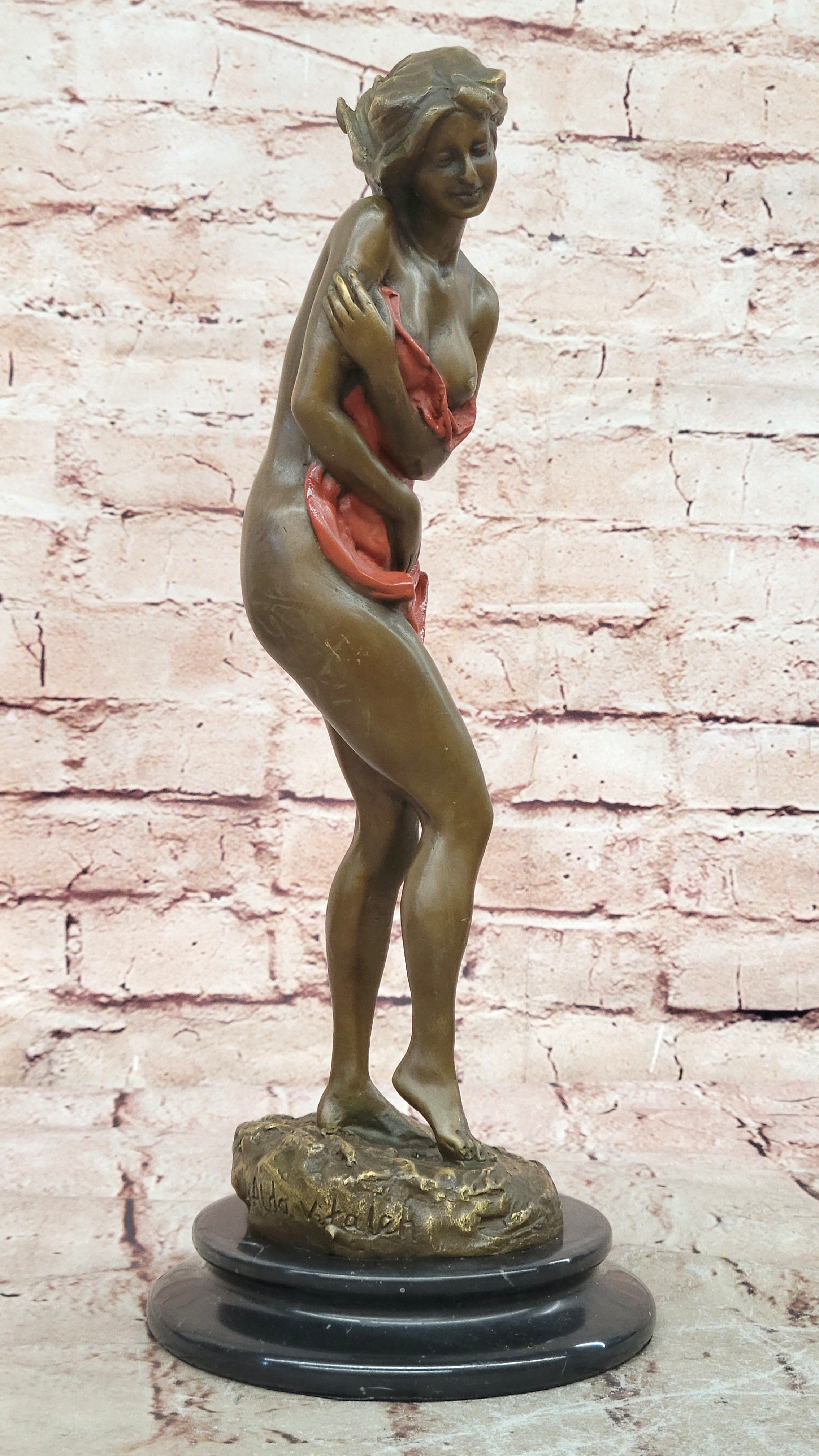 Aldo Vitaleh Bronze Female Statue Nude Lady Sculpture Home Decoration