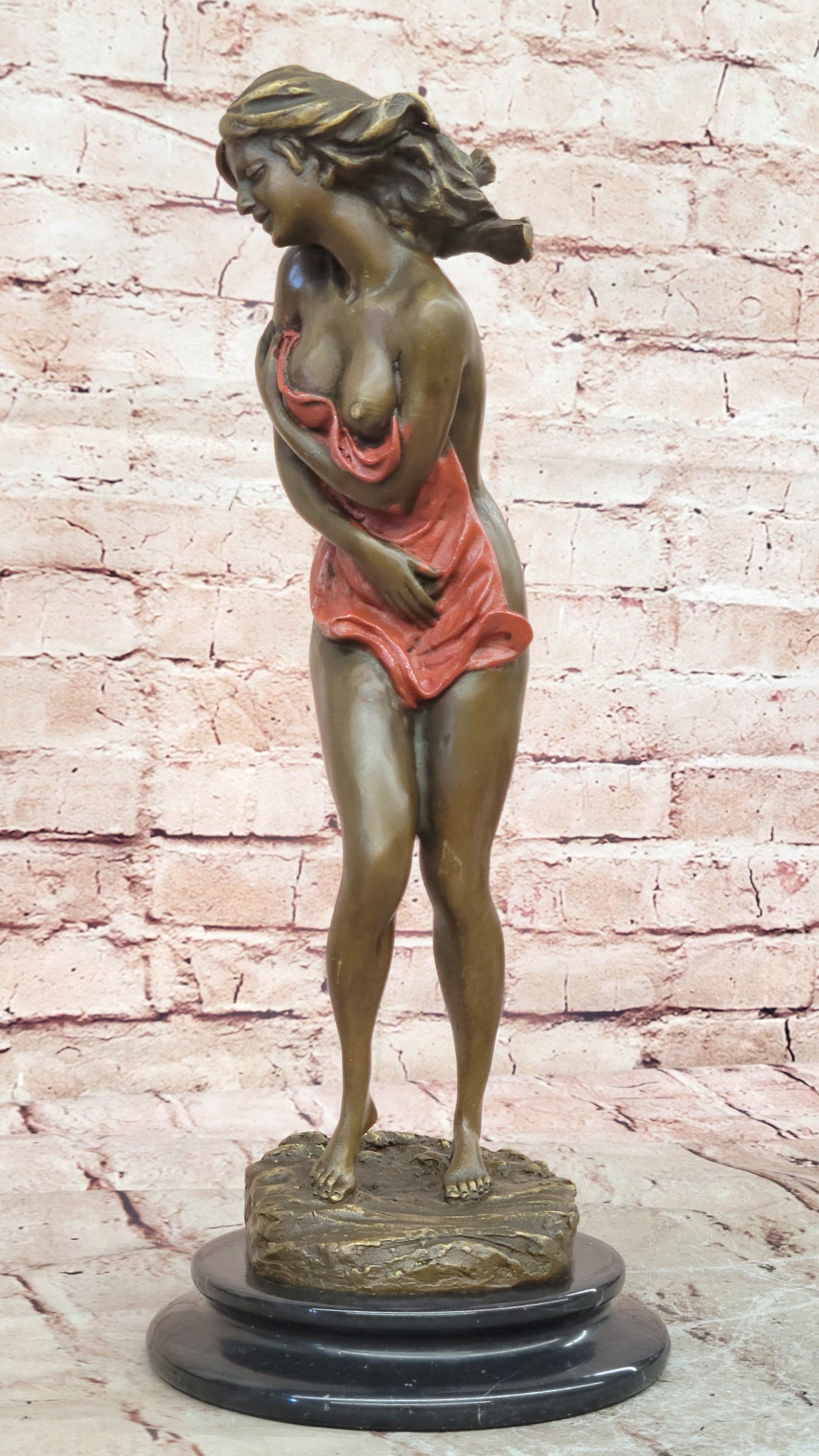 Aldo Vitaleh Bronze Female Statue Nude Lady Sculpture Home Decoration