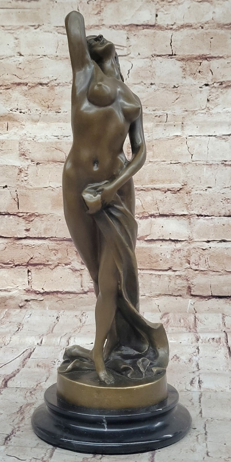 Erotic Art Deco Nude Woman Bronze Statue P. Delor Sculpture Statue