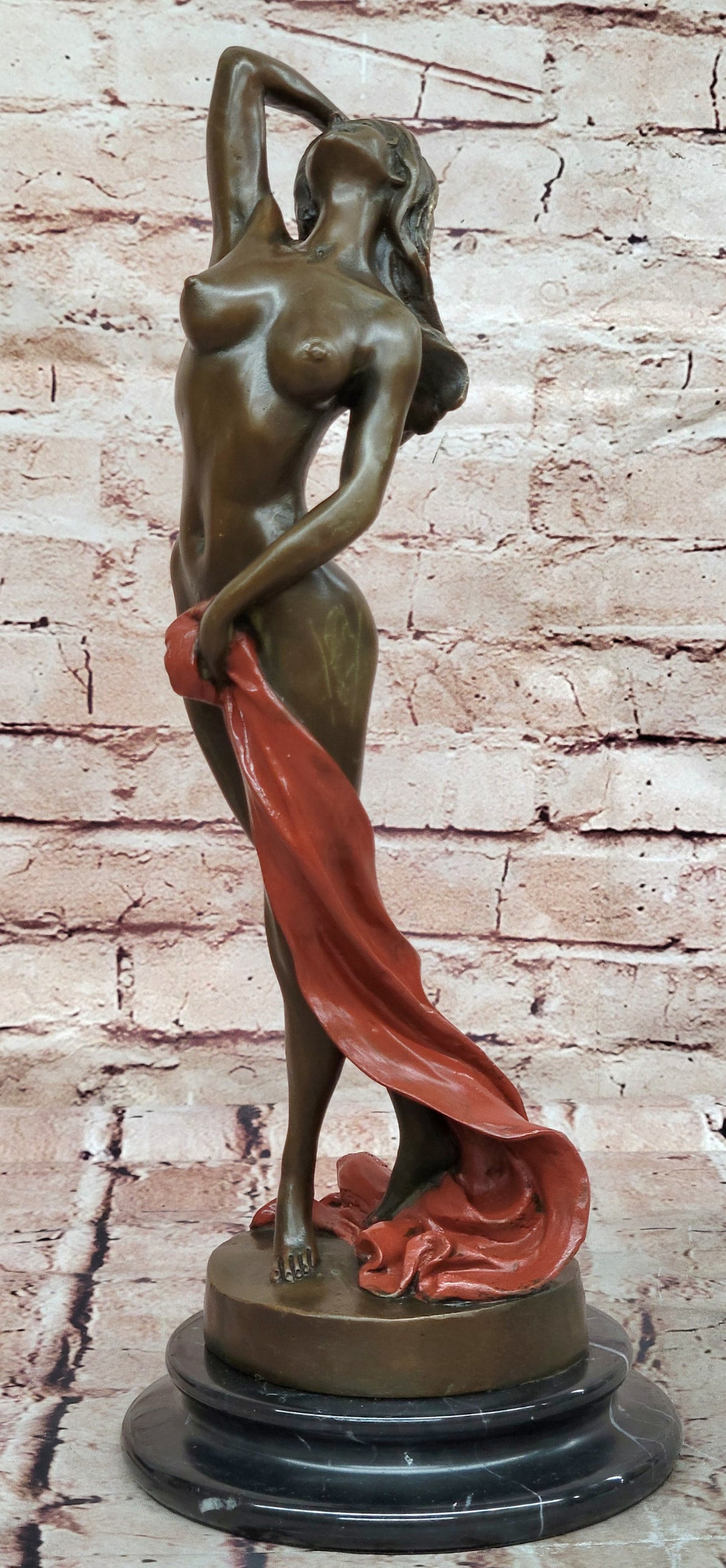 Art Deco Nude Erotic Naked Sexy Female Bronze Masterpiece Sculpture Figurine