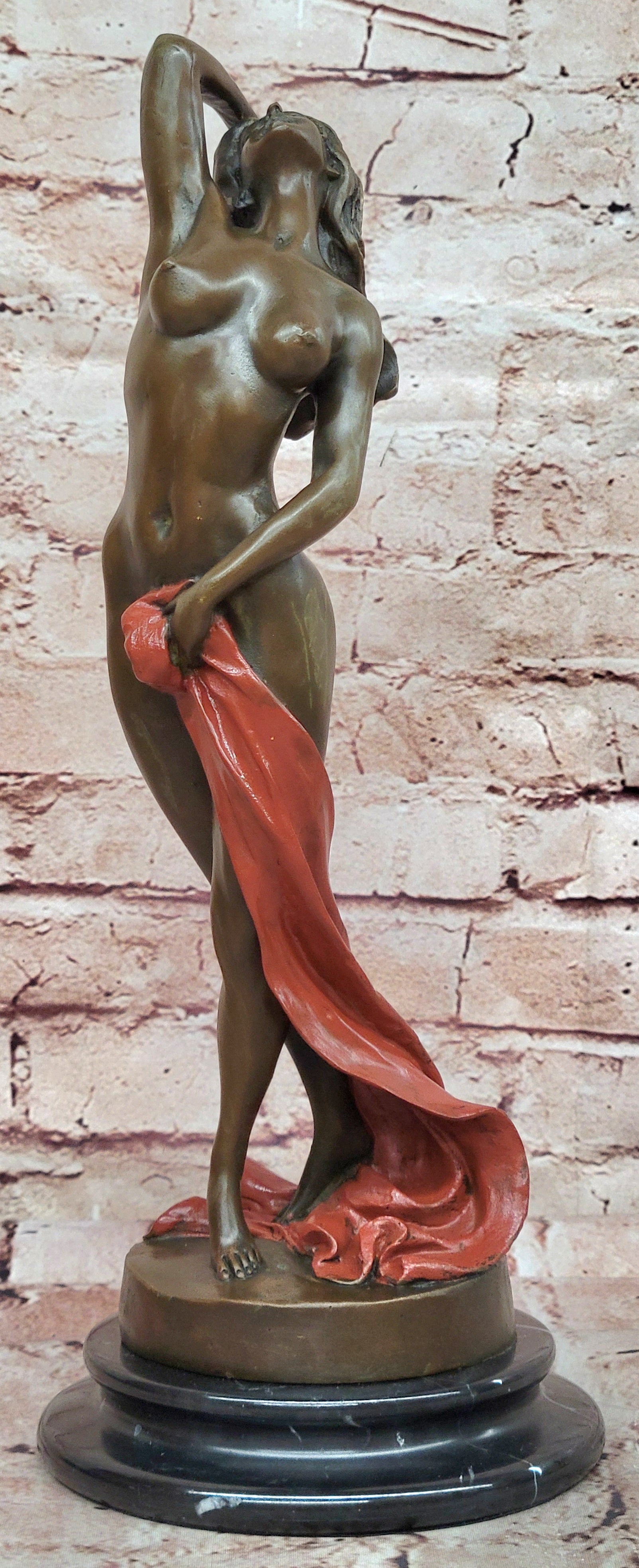 Art Deco Nude Erotic Naked Sexy Female Bronze Masterpiece Sculpture Figurine