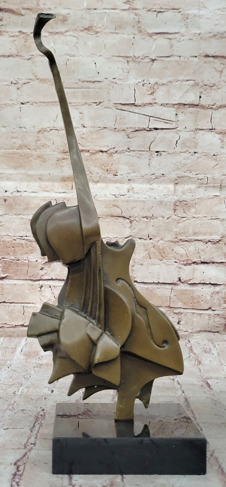 Stunning Picaso Dali Gia Abstract Guitar Home Decor Bronze Sculpture Marble Base