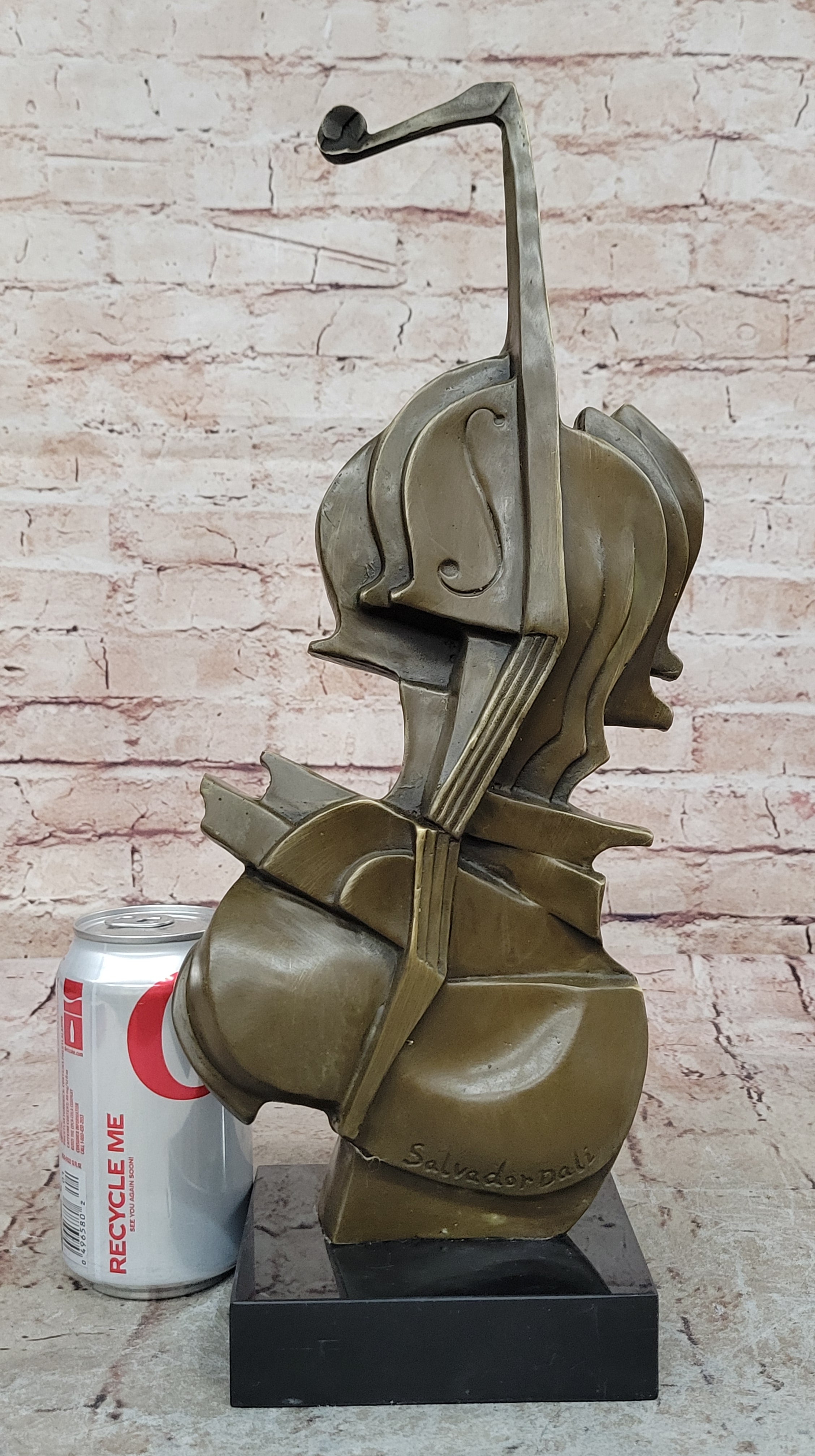 Modern Art Dali Guitar Music Cello Harmony Straddle Hot Cast Classic Bronze Lrg