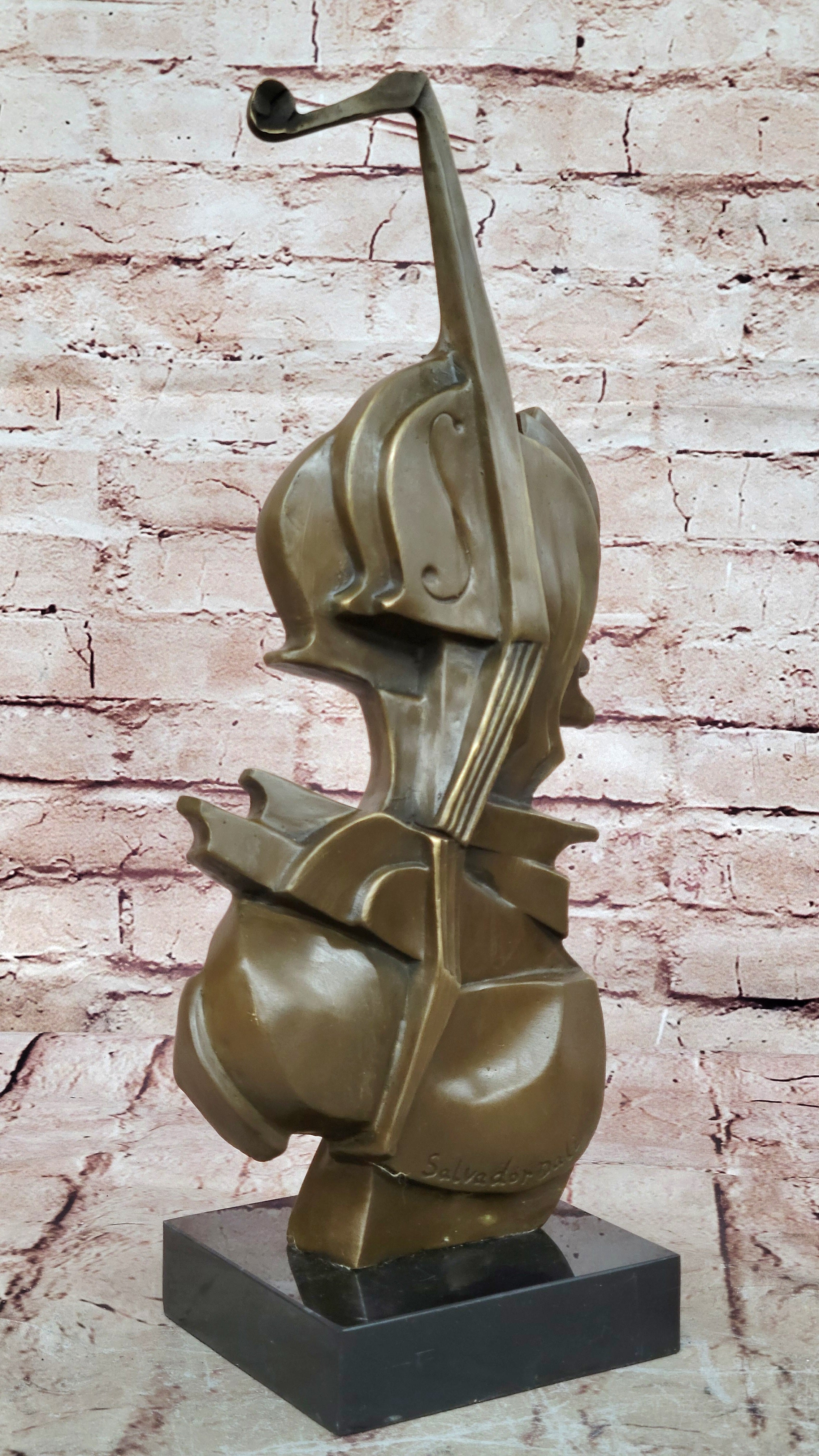 Modern Art Dali Guitar Music Cello Harmony Straddle Hot Cast Classic Bronze Lrg