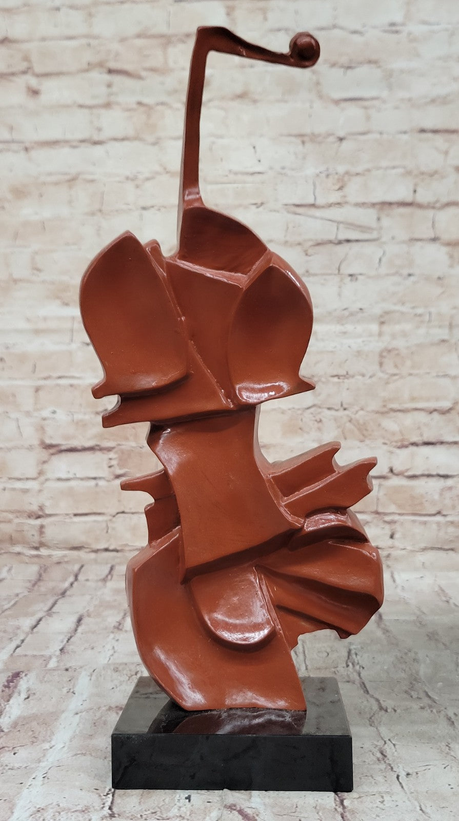 Dali Inspired Bronze Violin Figurine Modern Surreal Sculpture on Marble Home Decoration