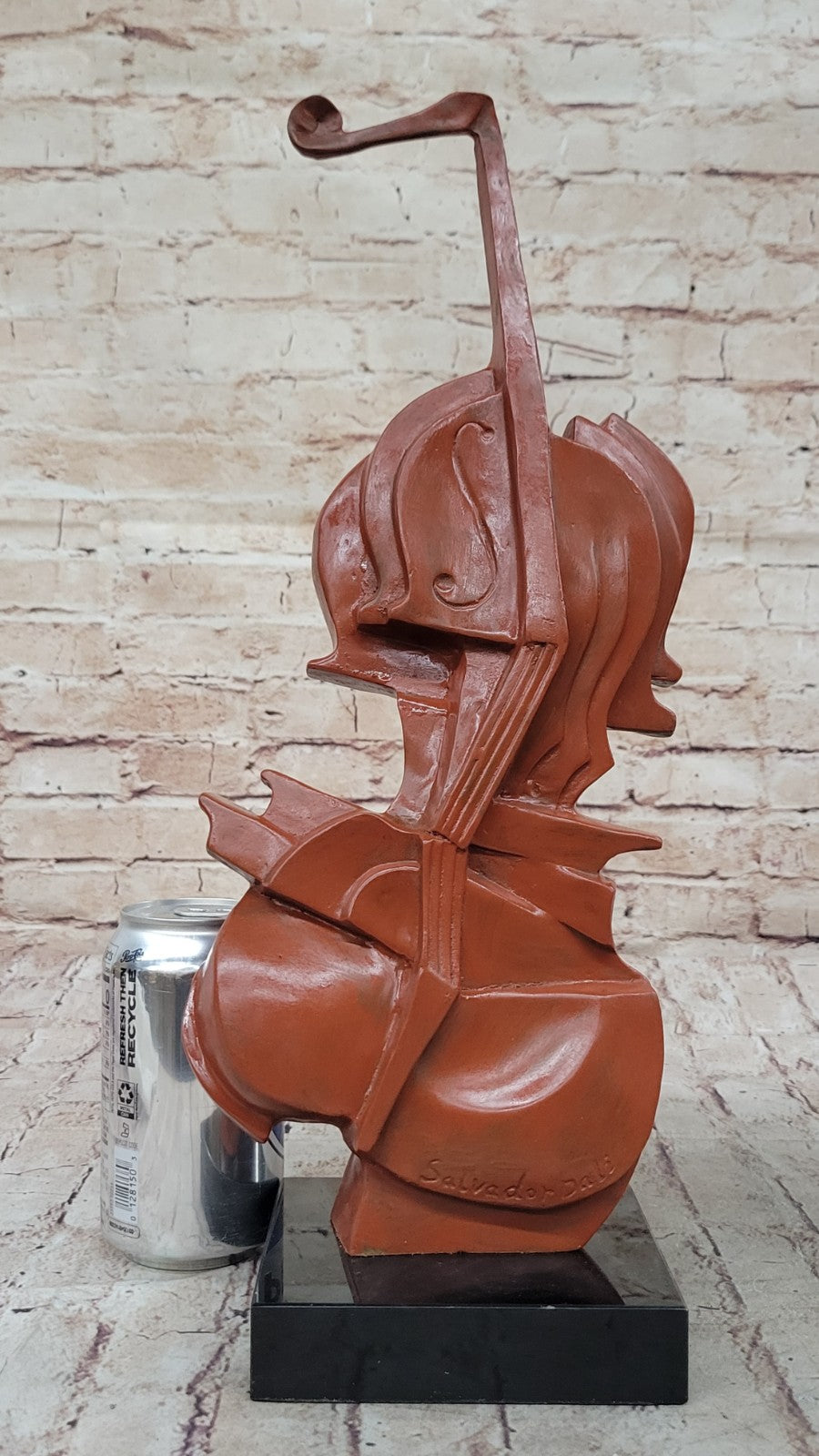 Modern Art Dali Guitar Music Cello Harmony Straddle Hot Cast Classic Bronze Lrg