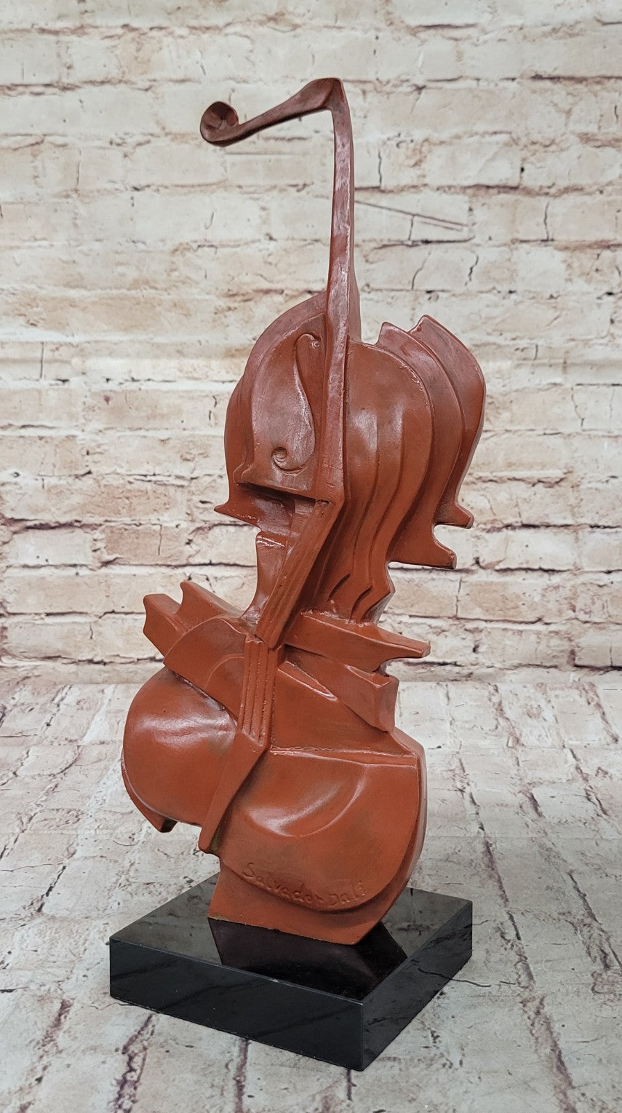 Modern Art Dali Guitar Music Cello Harmony Straddle Hot Cast Classic Bronze Lrg