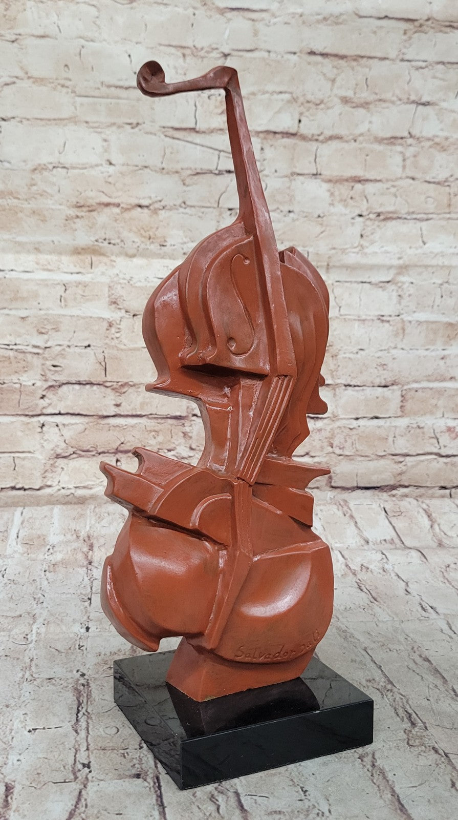 Modern Art Dali Guitar Music Cello Harmony Straddle Hot Cast Classic Bronze Lrg