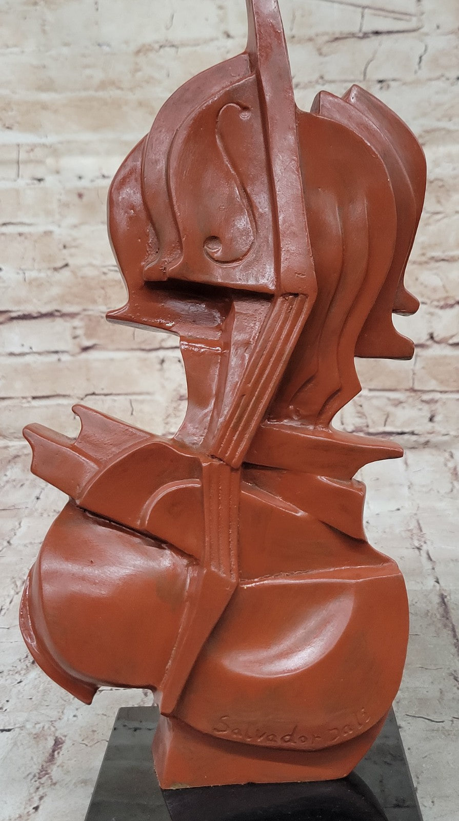 Modern Art Dali Guitar Music Cello Harmony Straddle Hot Cast Classic Bronze Lrg