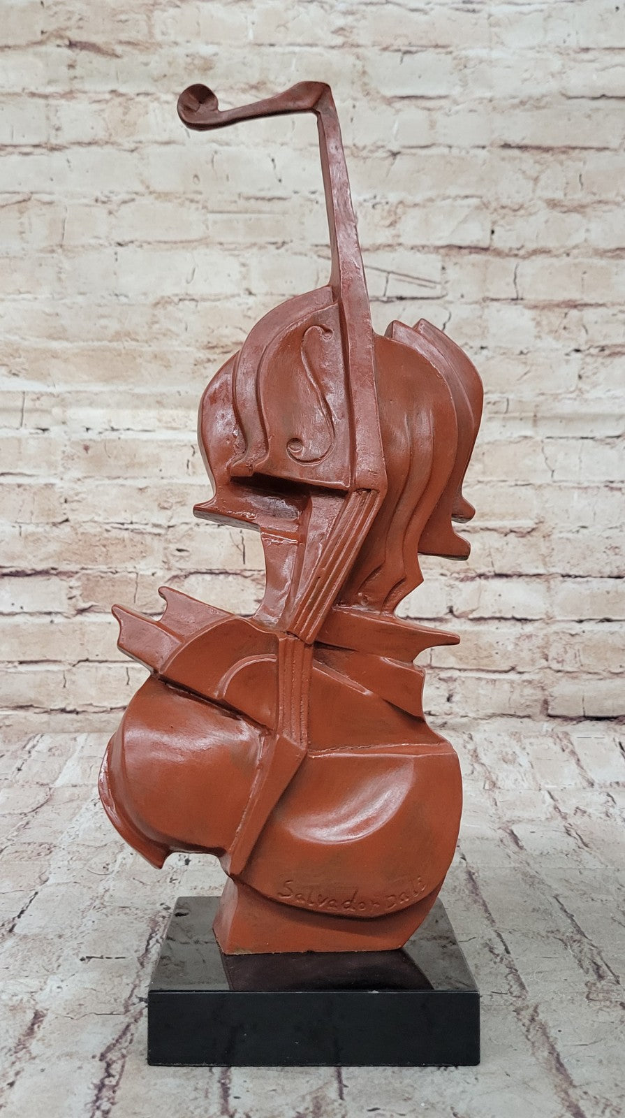 Modern Art Dali Guitar Music Cello Harmony Straddle Hot Cast Classic Bronze Lrg