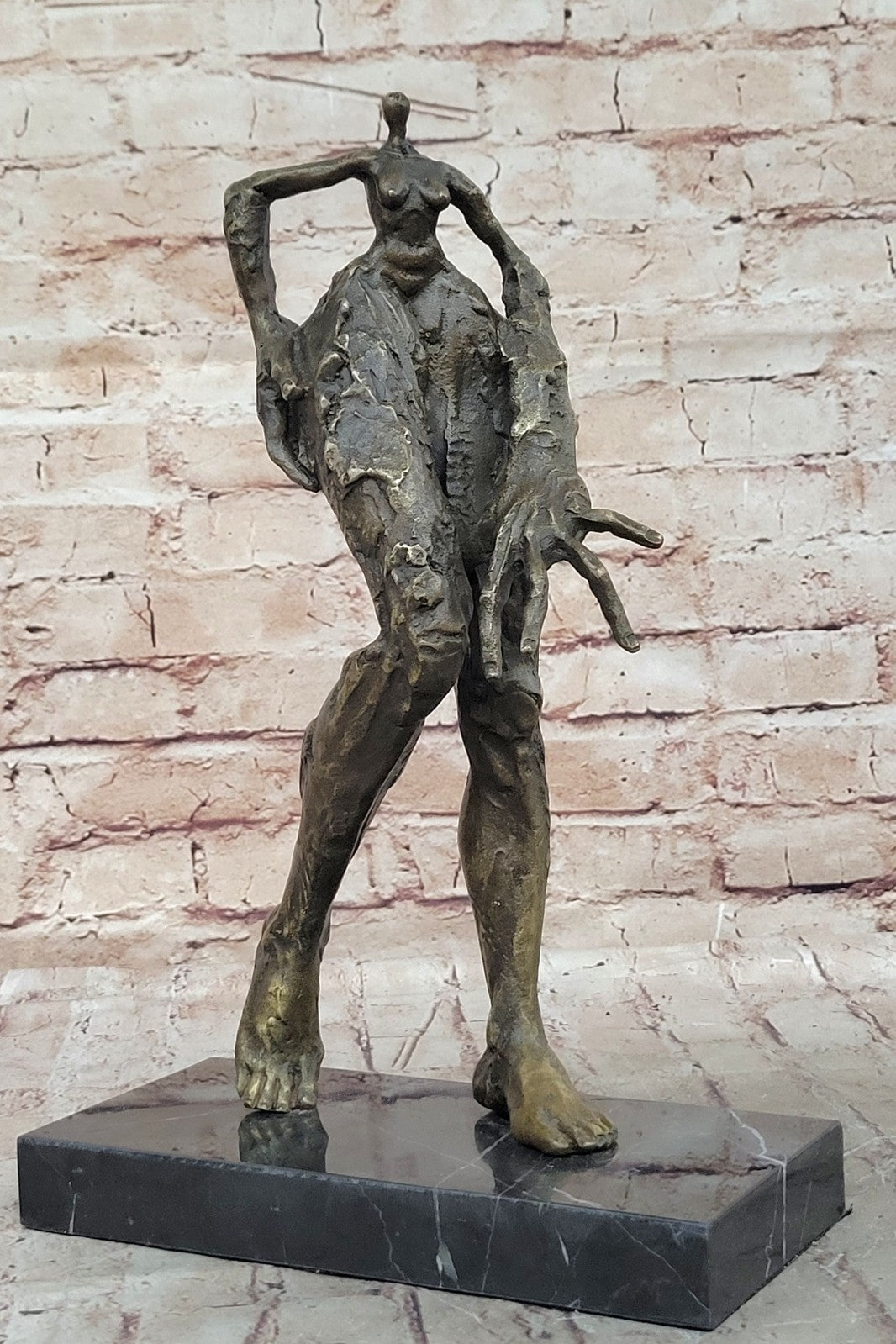 SALVADOR DALI VINTAGE REAL BRONZE METAL FEMALE MODERN SURREAL SCULPTURE NUDE ART