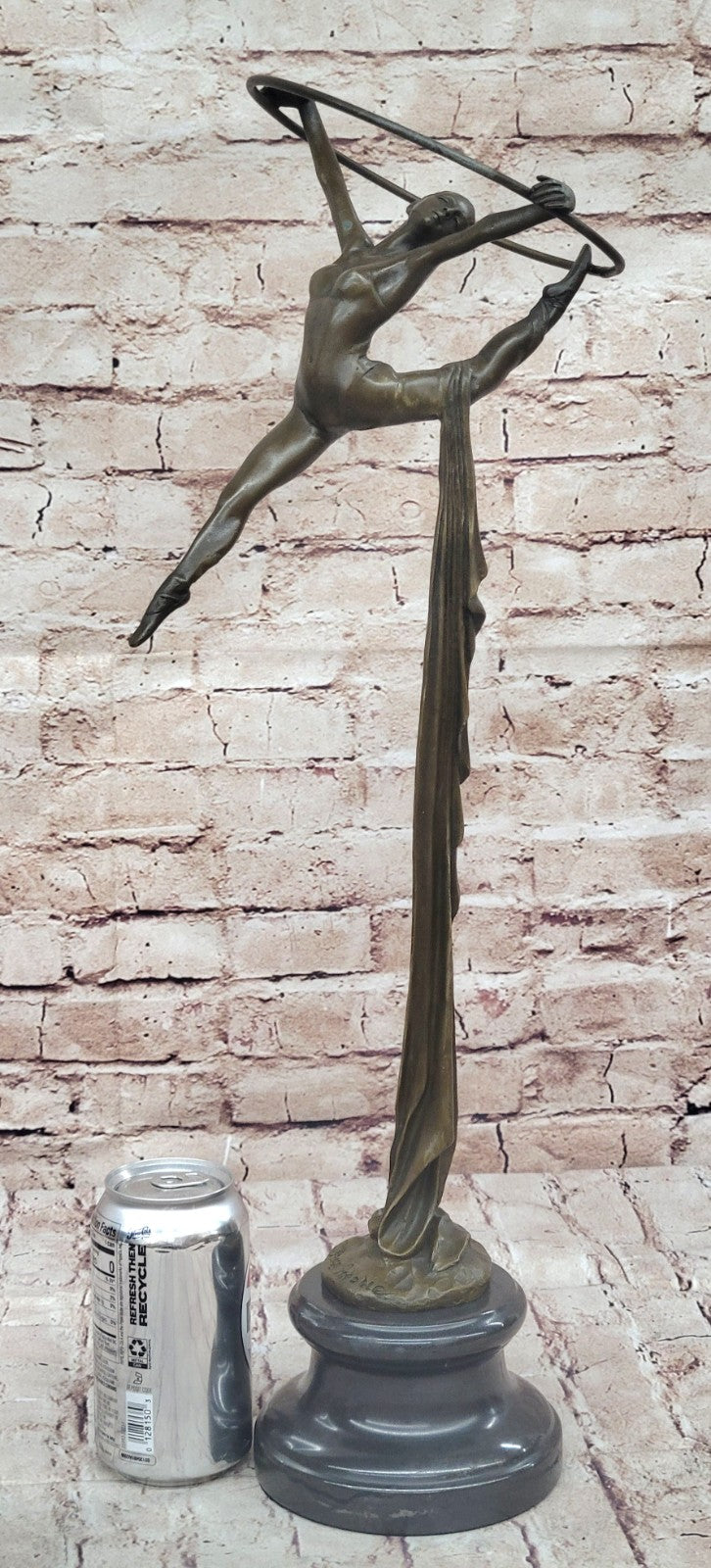 Handcrafted Collectible Sport Memorabilia Gymnast Bronze Sculpture Marble Statue