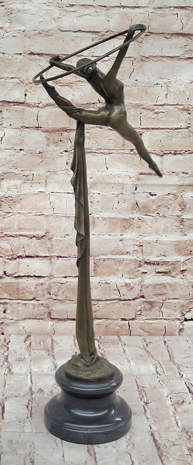 Handcrafted Collectible Sport Memorabilia Gymnast Bronze Sculpture Marble Statue