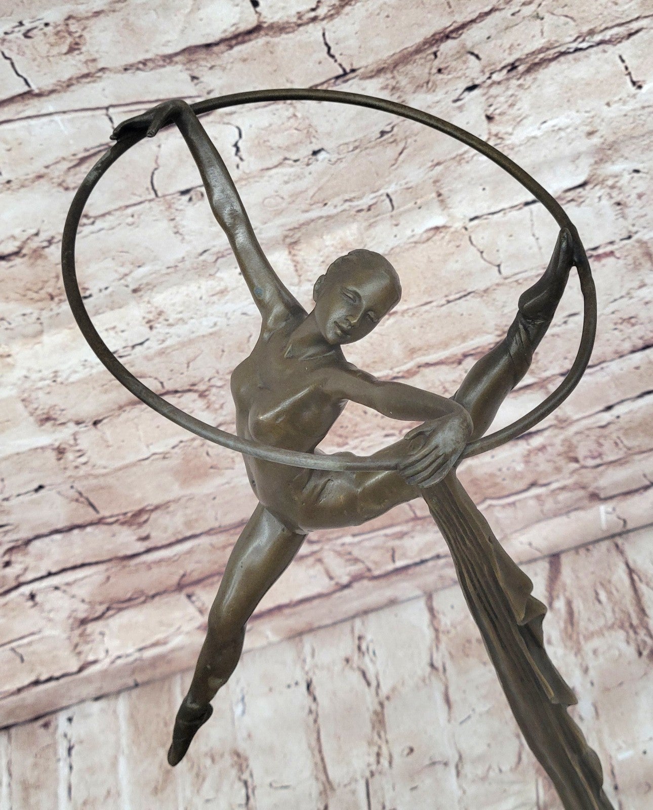 Handcrafted Collectible Sport Memorabilia Gymnast Bronze Sculpture Marble Statue