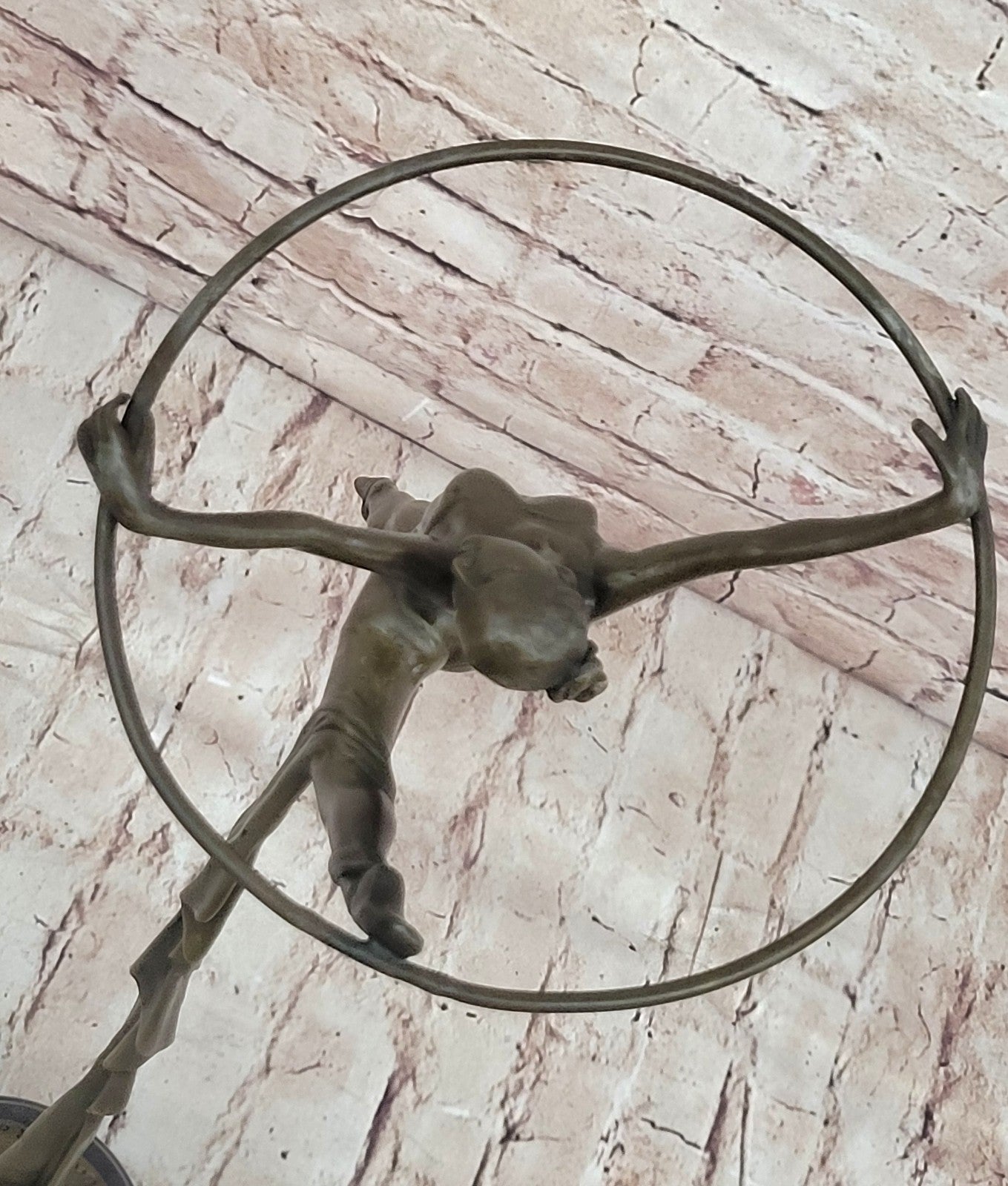 Handcrafted Collectible Sport Memorabilia Gymnast Bronze Sculpture Marble Statue