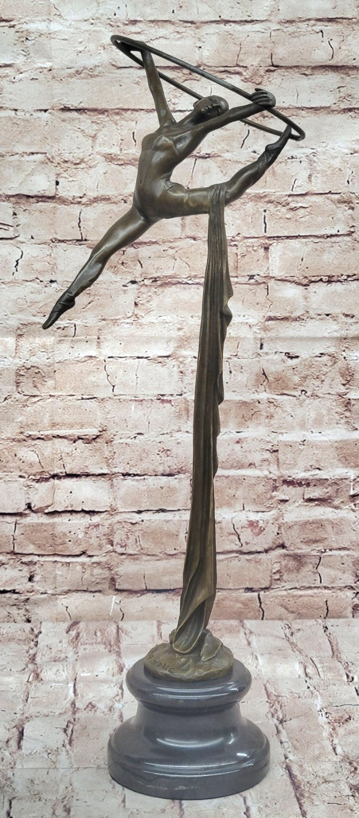 Handcrafted Collectible Sport Memorabilia Gymnast Bronze Sculpture Marble Statue