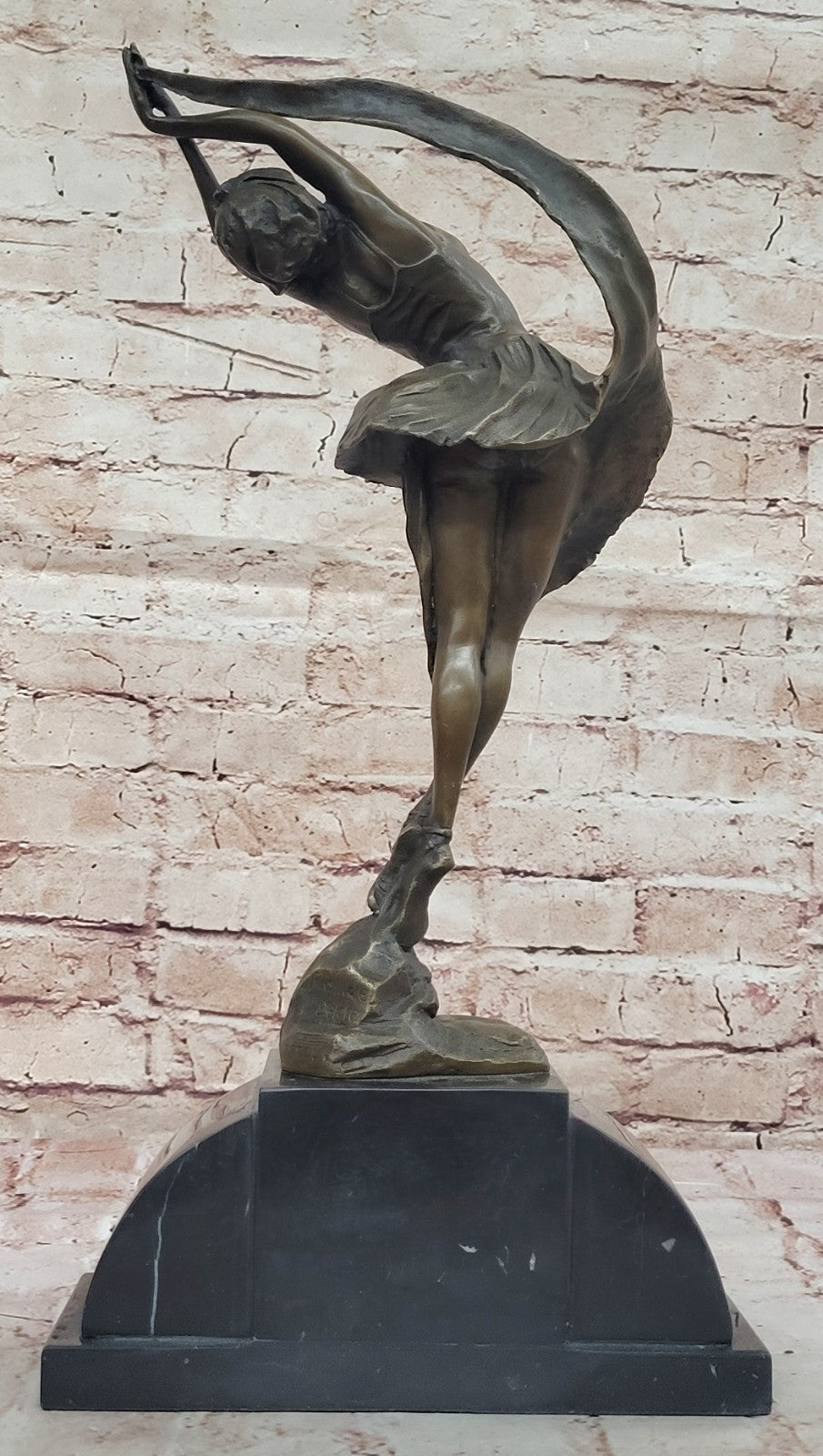 Handcrafted Collectible Bronze Sculpture Signed Delore Ribbon Dancer Gift Sale