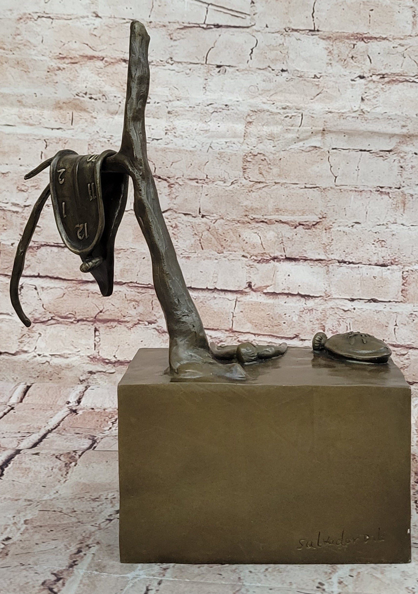 Collector Bronze Statue by Dali The Persistence of Memory Abstract Sculpture Figurine