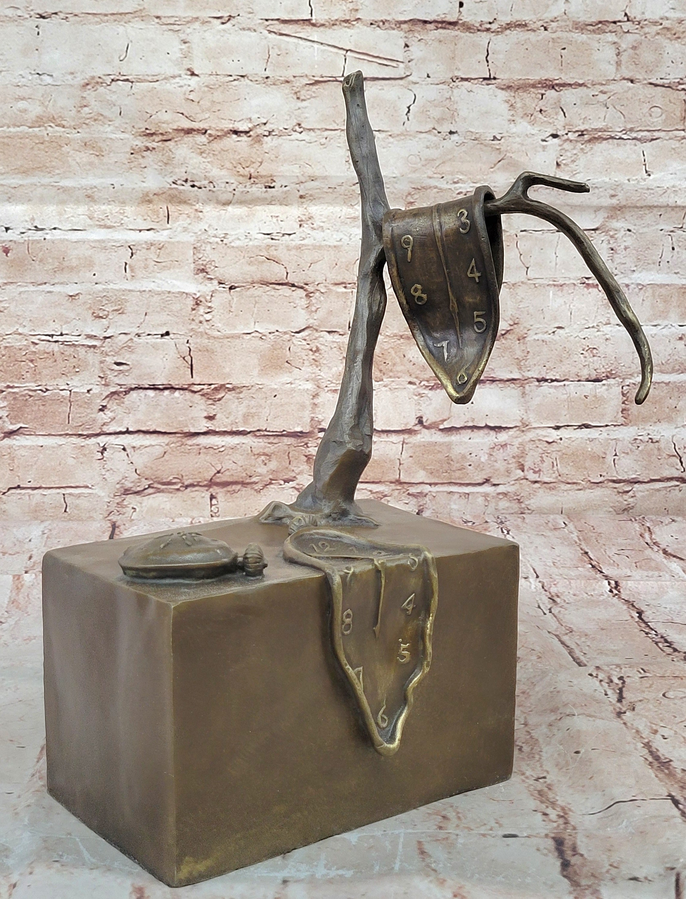 Collector Bronze Statue by Dali The Persistence of Memory Abstract Sculpture Figurine