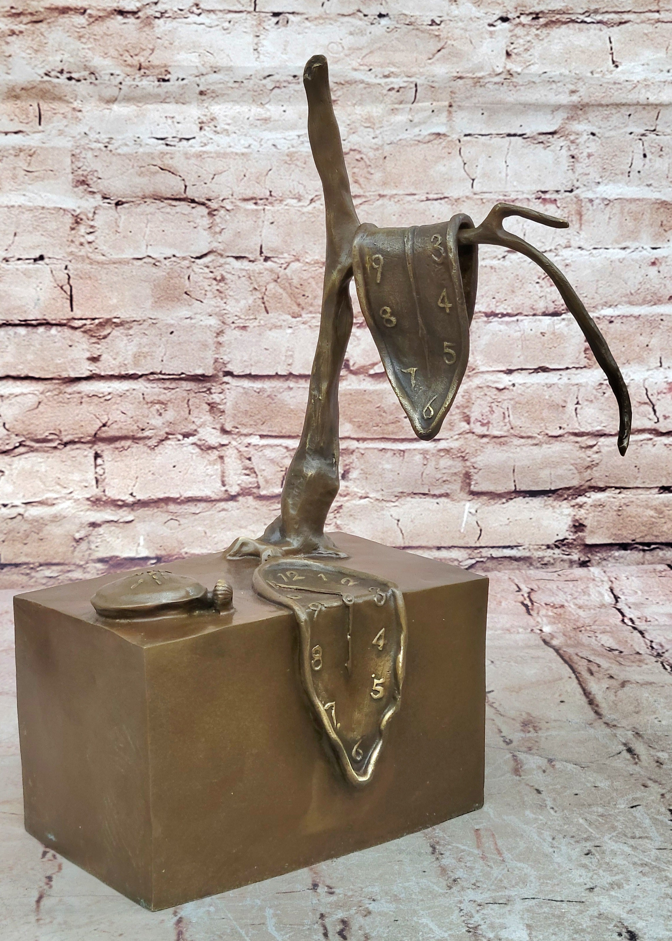 Collector Bronze Statue by Dali The Persistence of Memory Abstract Sculpture Figurine