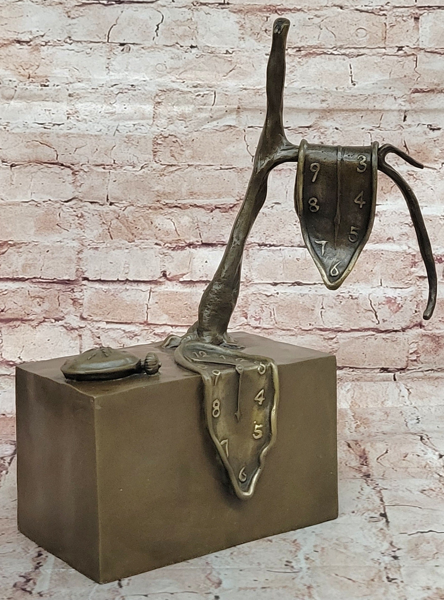 Collector Bronze Statue by Dali The Persistence of Memory Abstract Sculpture Figurine