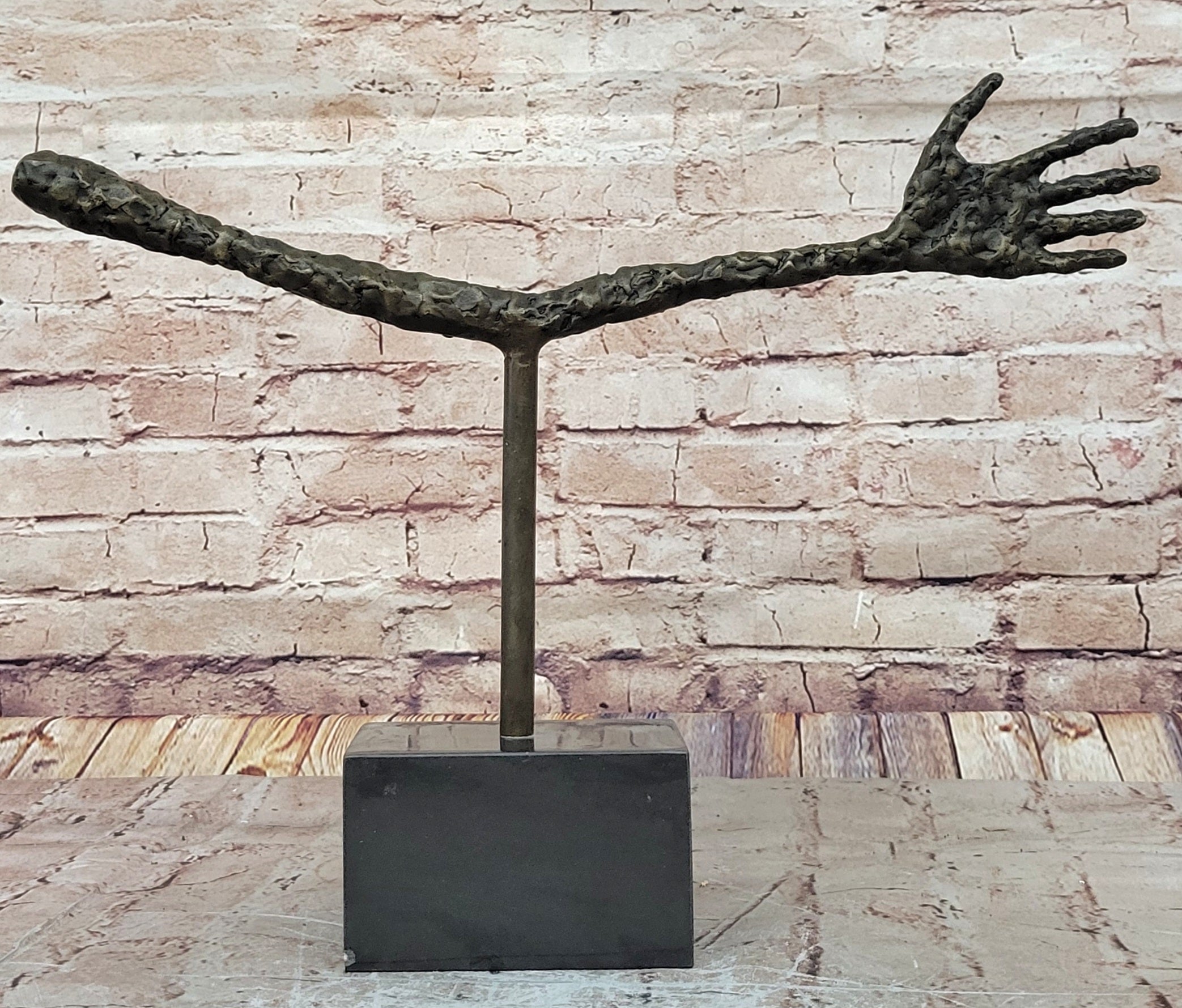 Vintage Large Strong Hand Bronze Sculpture Marble Base Museum Quality Artwork