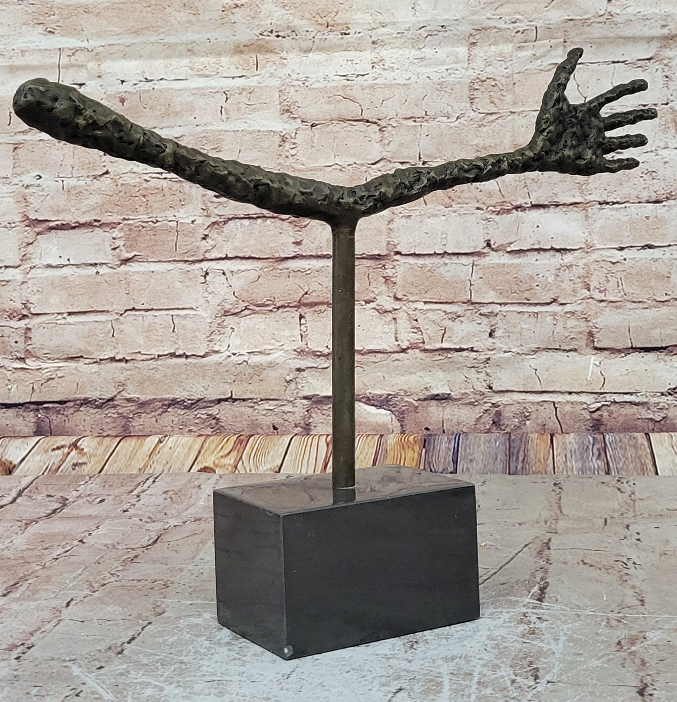 Vintage Large Strong Hand Bronze Sculpture Marble Base Museum Quality Artwork