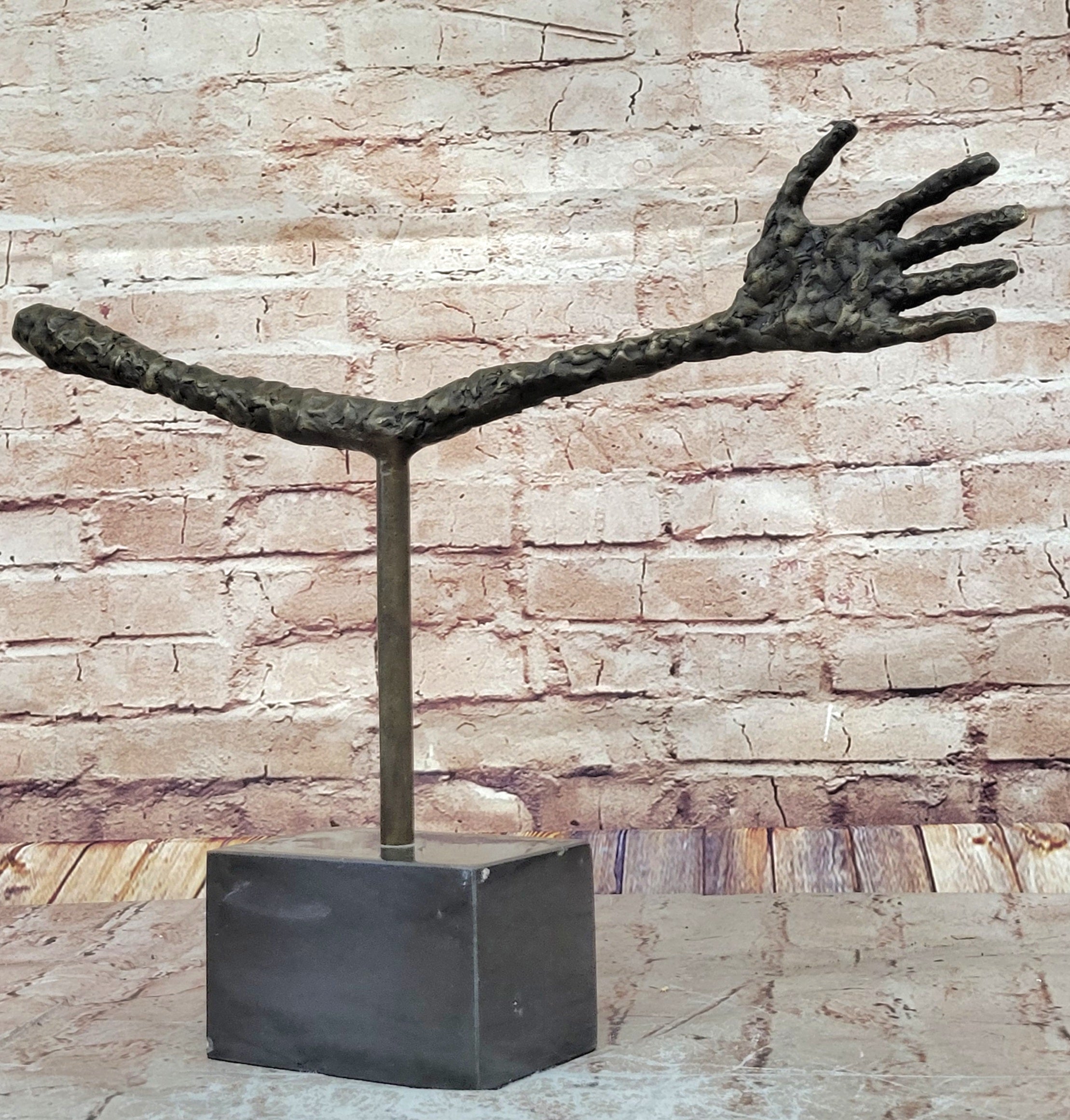 Vintage Large Strong Hand Bronze Sculpture Marble Base Museum Quality Artwork