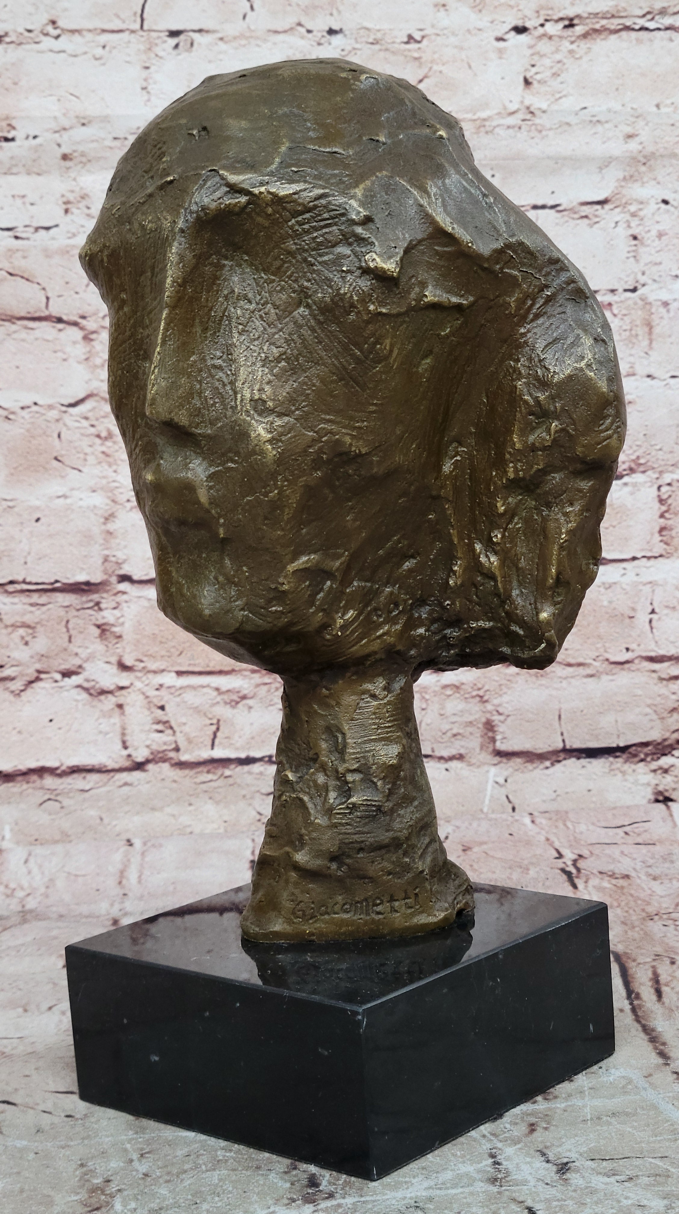 Abstract Bronze Head on a marble base after Cometti Masterpiece Sculpture