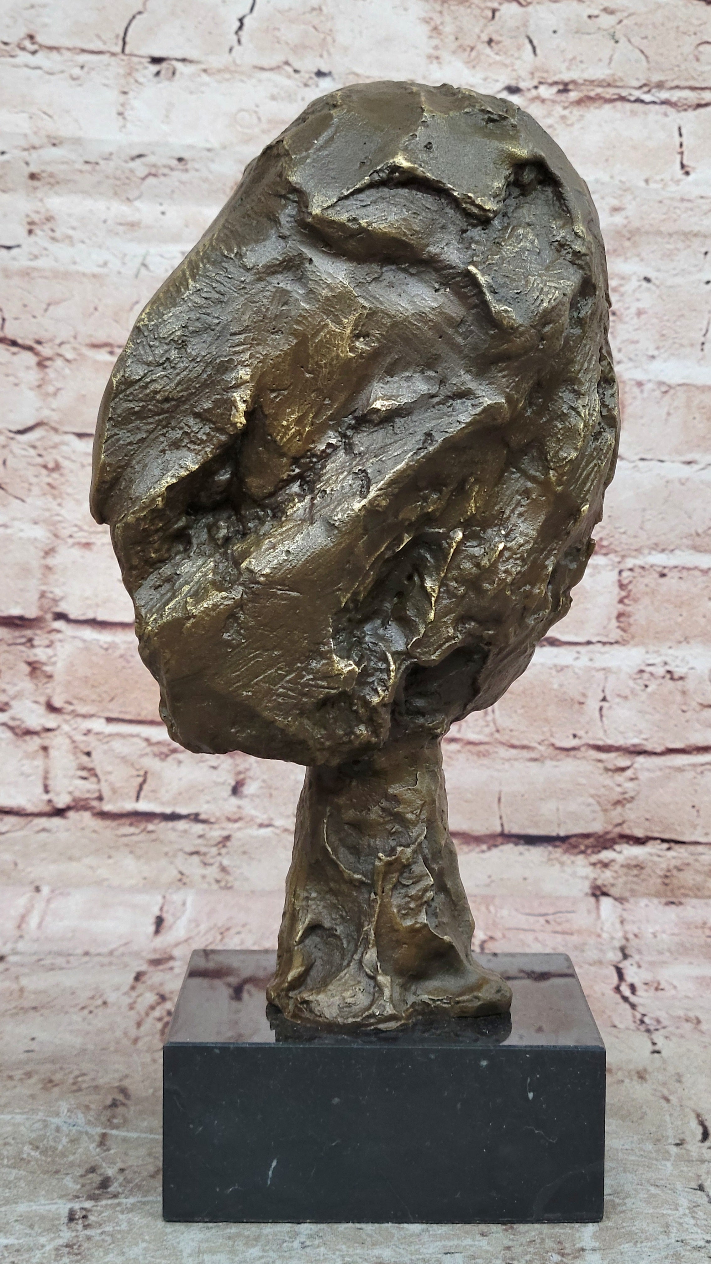 Abstract Bronze Head on a marble base after Cometti Masterpiece Sculpture