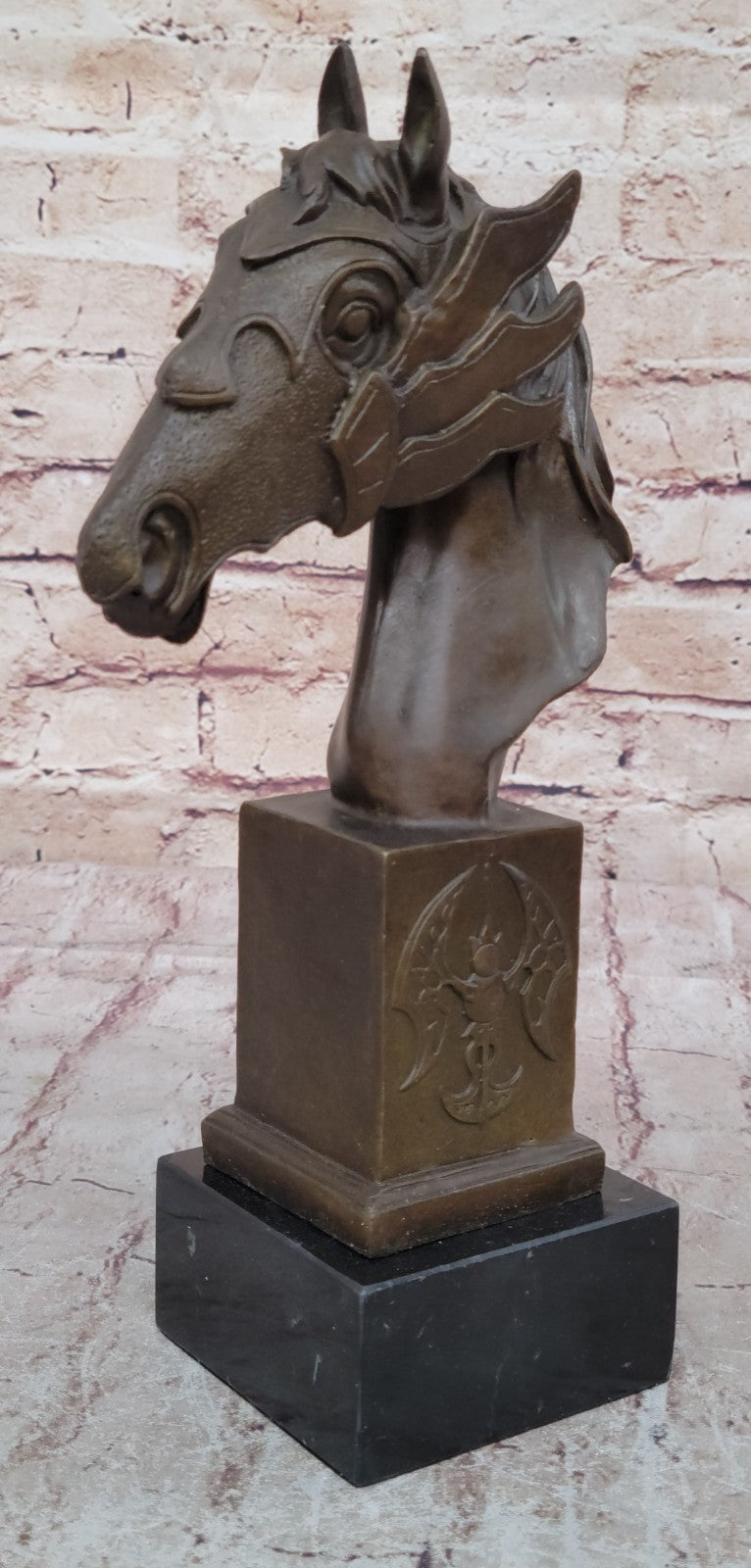 Handcrafted Gorgeous Bust Horse Head Bronze Sculpture Figurine Figure Deco