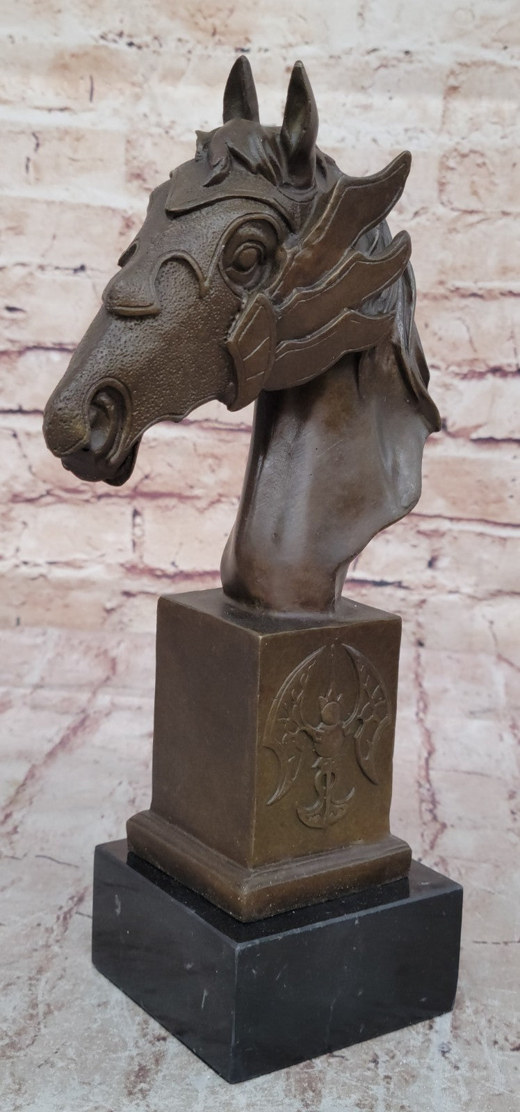 Handcrafted Gorgeous Bust Horse Head Bronze Sculpture Figurine Figure Deco