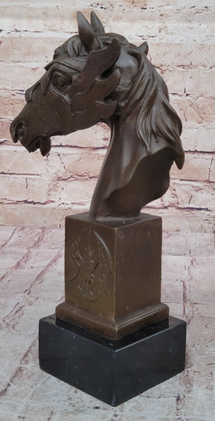 Handcrafted Gorgeous Bust Horse Head Bronze Sculpture Figurine Figure Deco