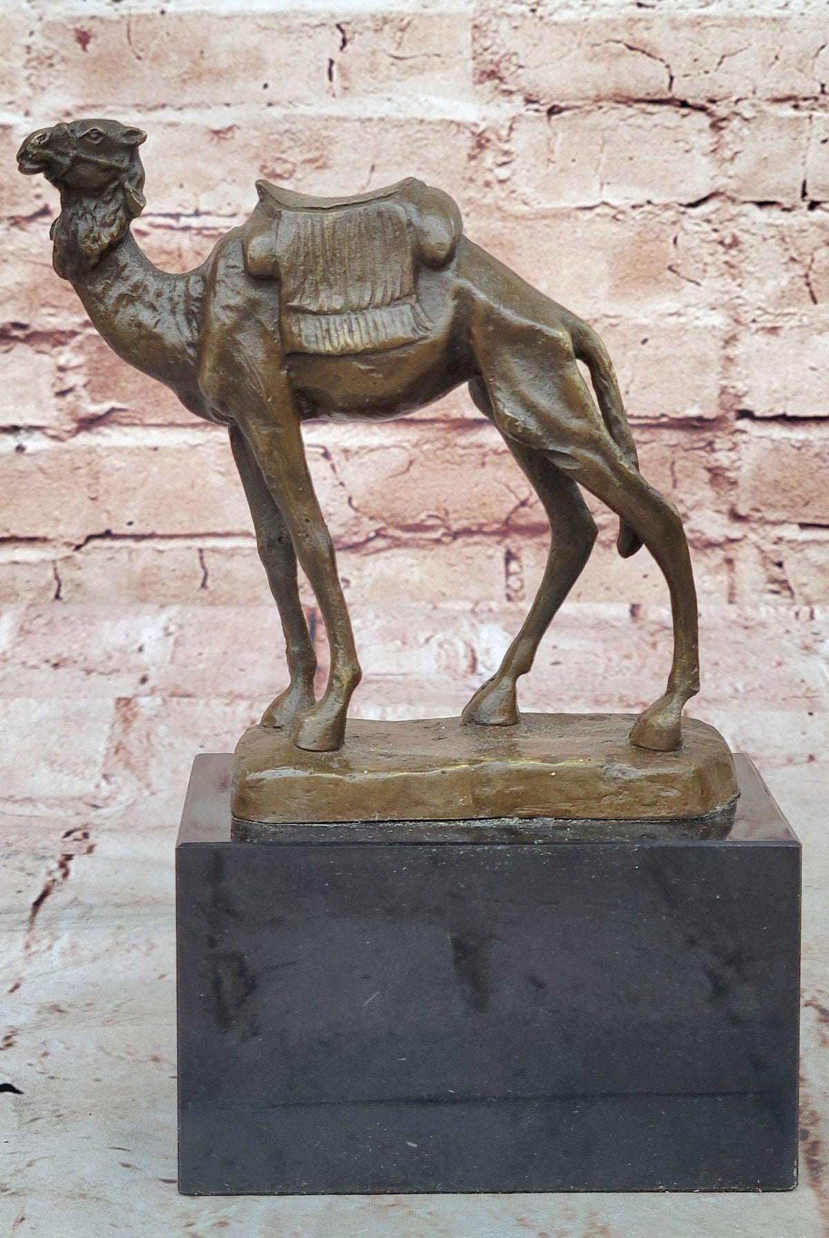 Handcrafted bronze sculpture SALE Marble Deco Art Desert Journey Camel Figurine