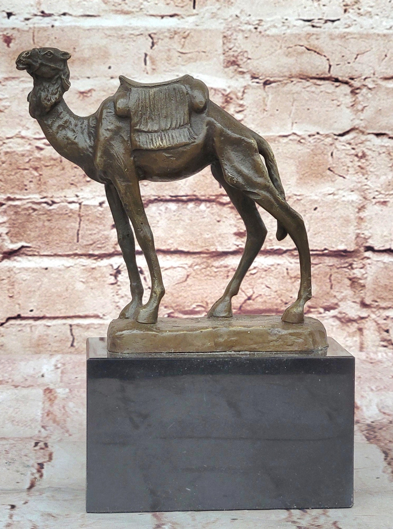 Handcrafted bronze sculpture SALE Marble Deco Art Desert Journey Camel Figurine