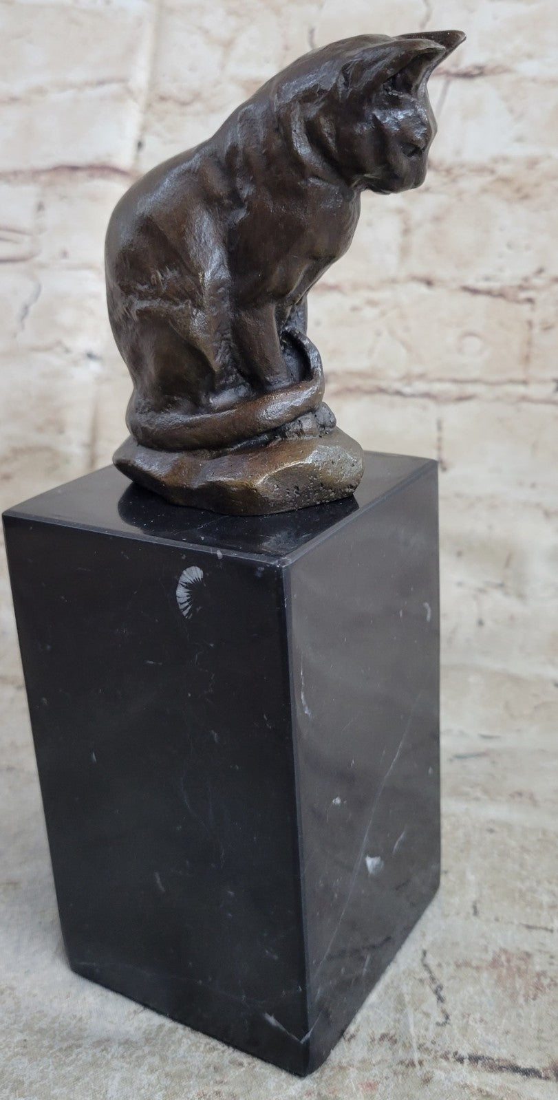 Handcrafted bronze sculpture SALE Decor Home Cast Hot Cat House Original Signed