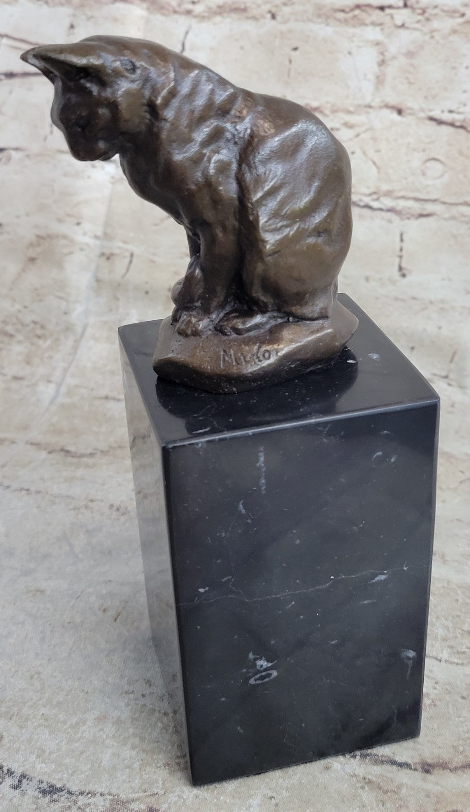 Handcrafted bronze sculpture SALE Decor Home Cast Hot Cat House Original Signed