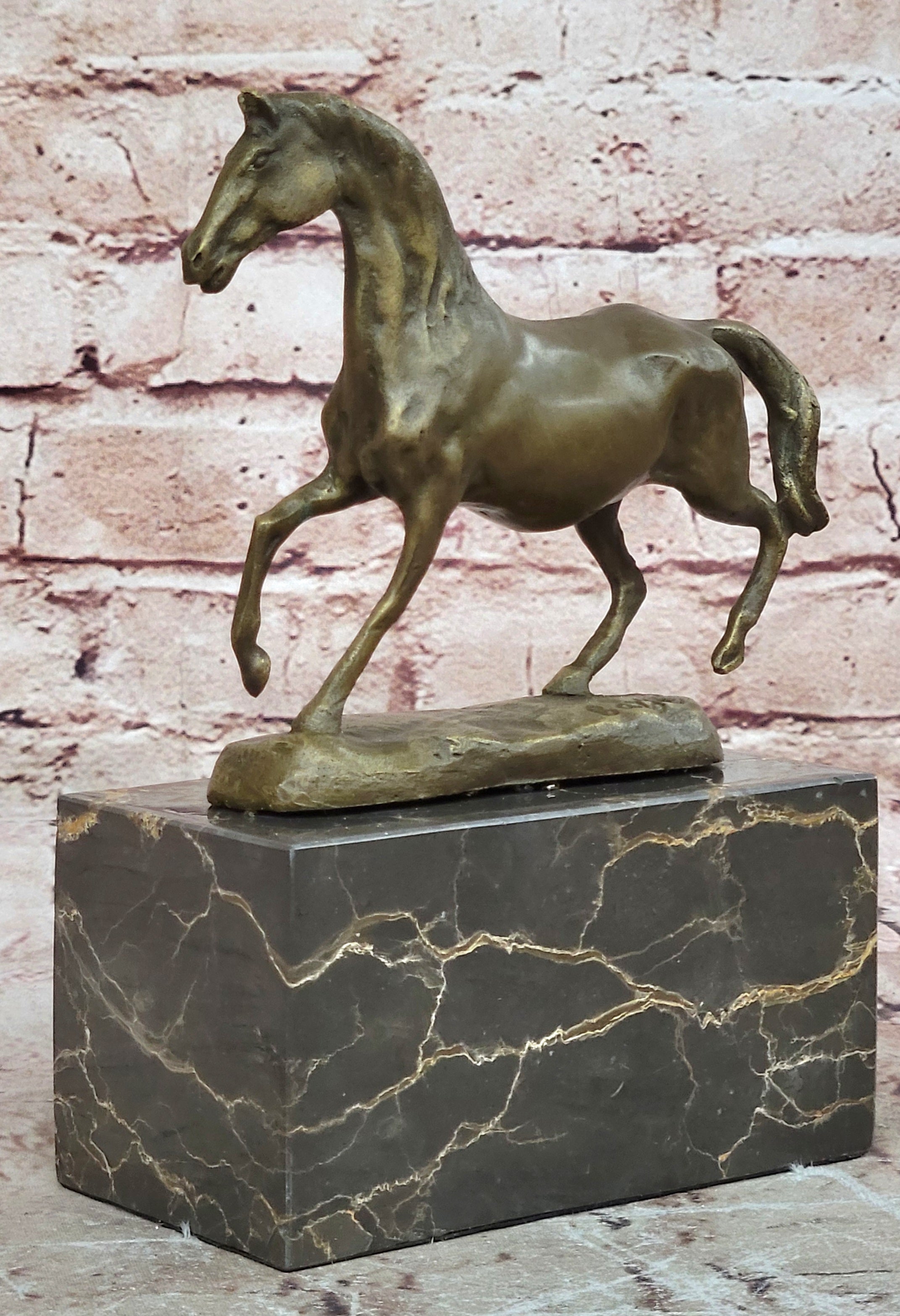 Handcrafted bronze sculpture SALE Marble Deco Art Marble Horse Galloping Figure