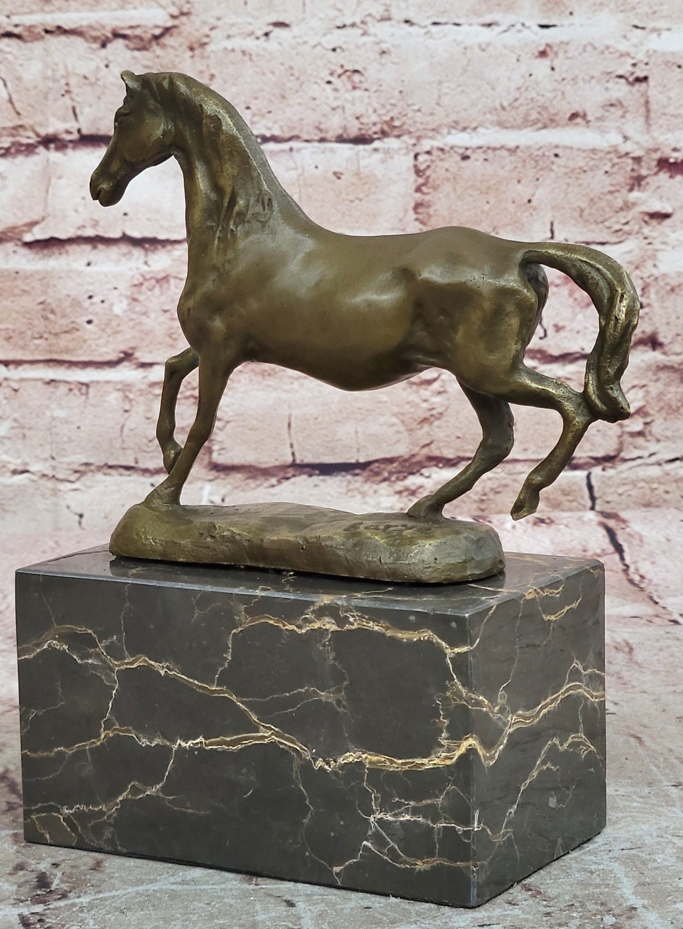 Handcrafted bronze sculpture SALE Marble Deco Art Marble Horse Galloping Figure