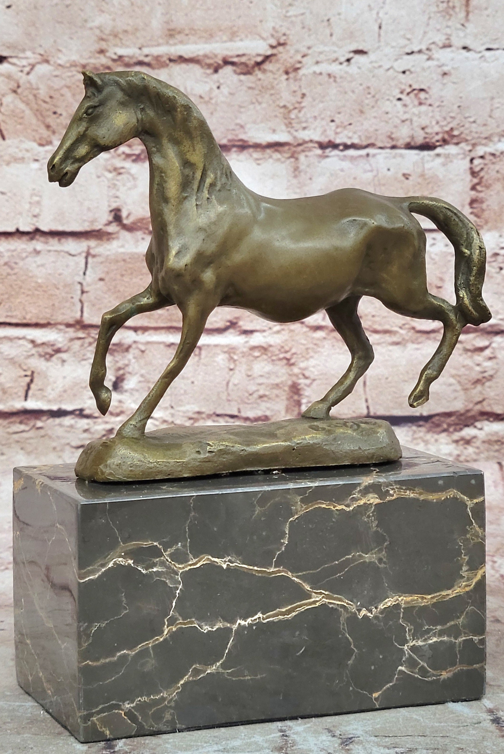 Handcrafted bronze sculpture SALE Marble Deco Art Marble Horse Galloping Figure
