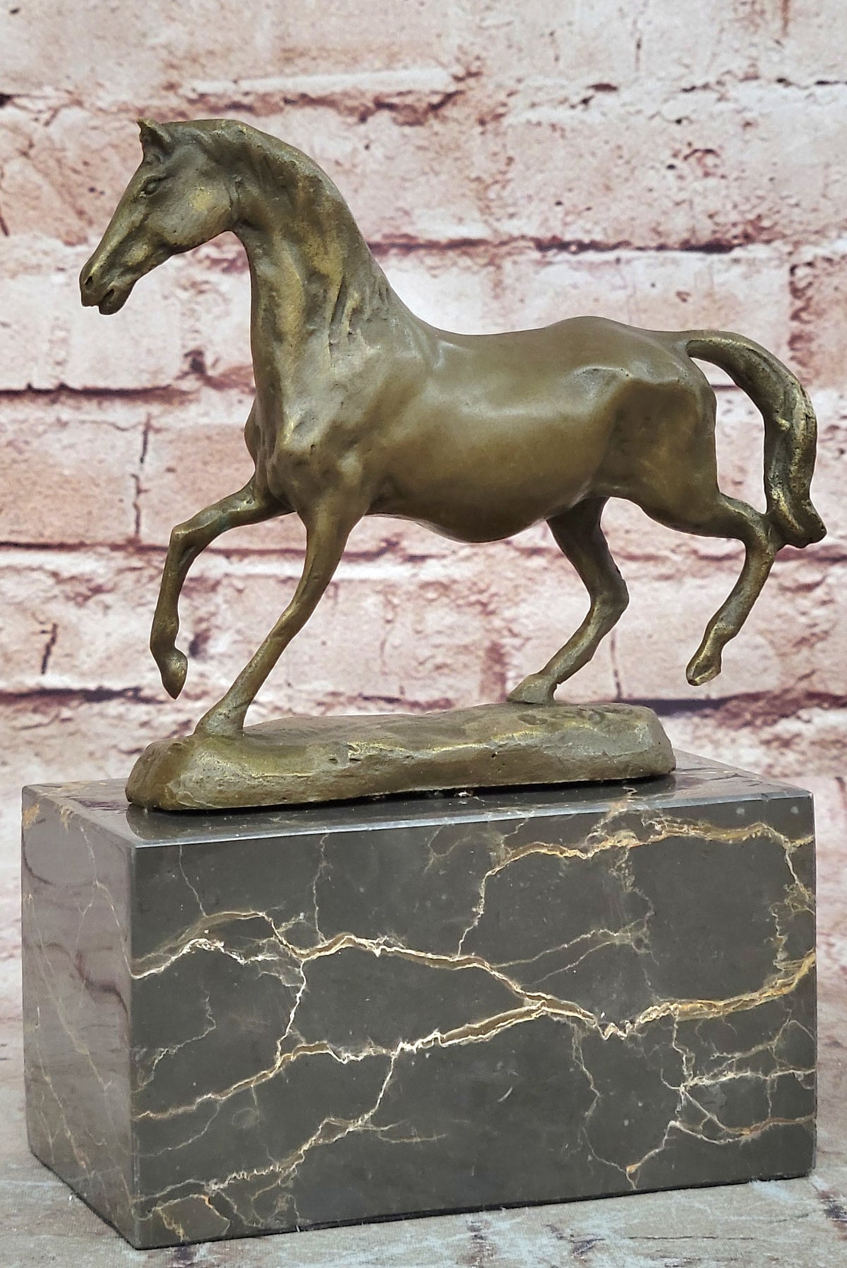 Handcrafted bronze sculpture SALE Marble Deco Art Marble Horse Galloping Figure