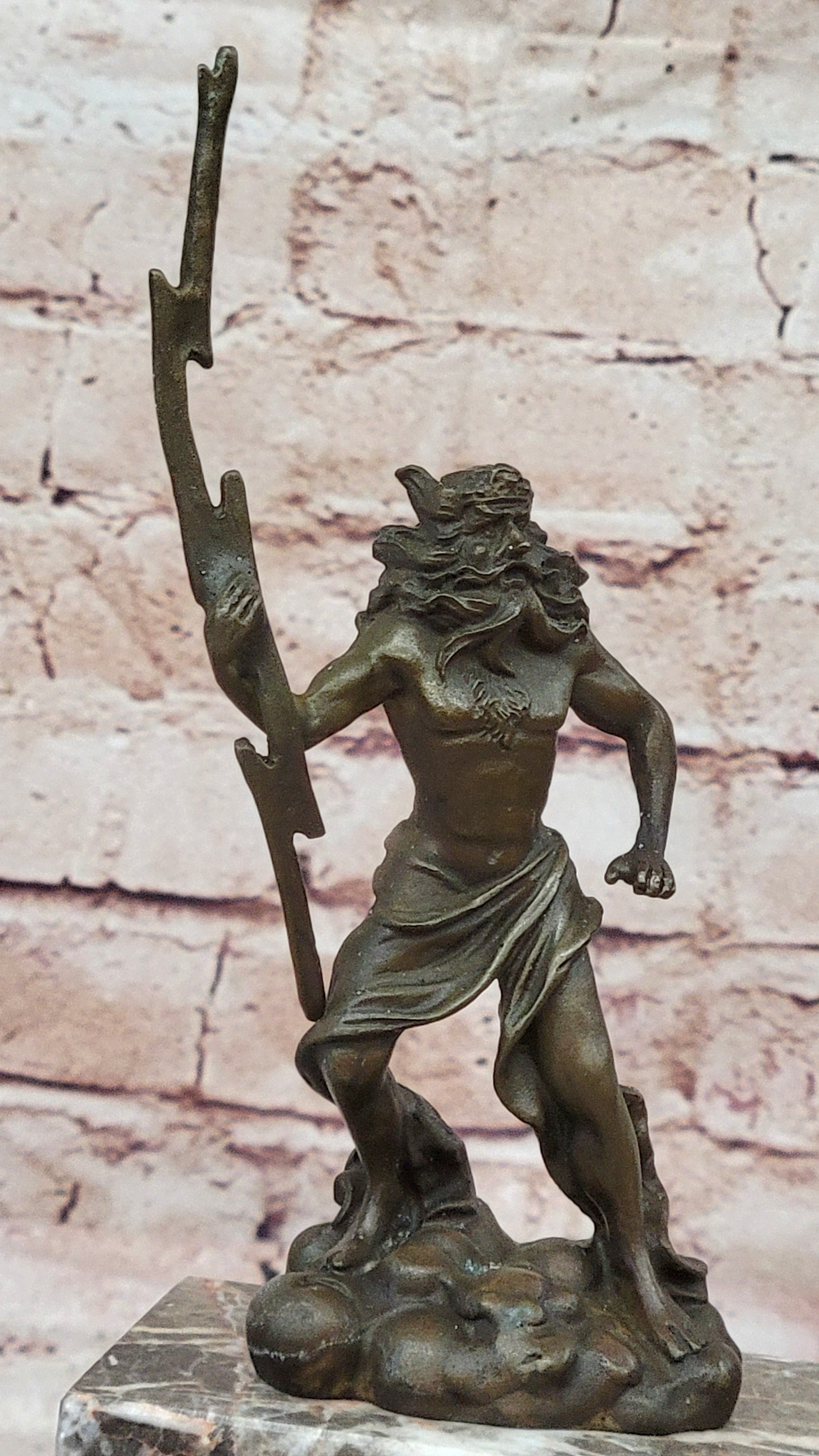 Handcrafted bronze sculpture SALE Art Zeus Or ~Original ~Poseidon Signed Sale