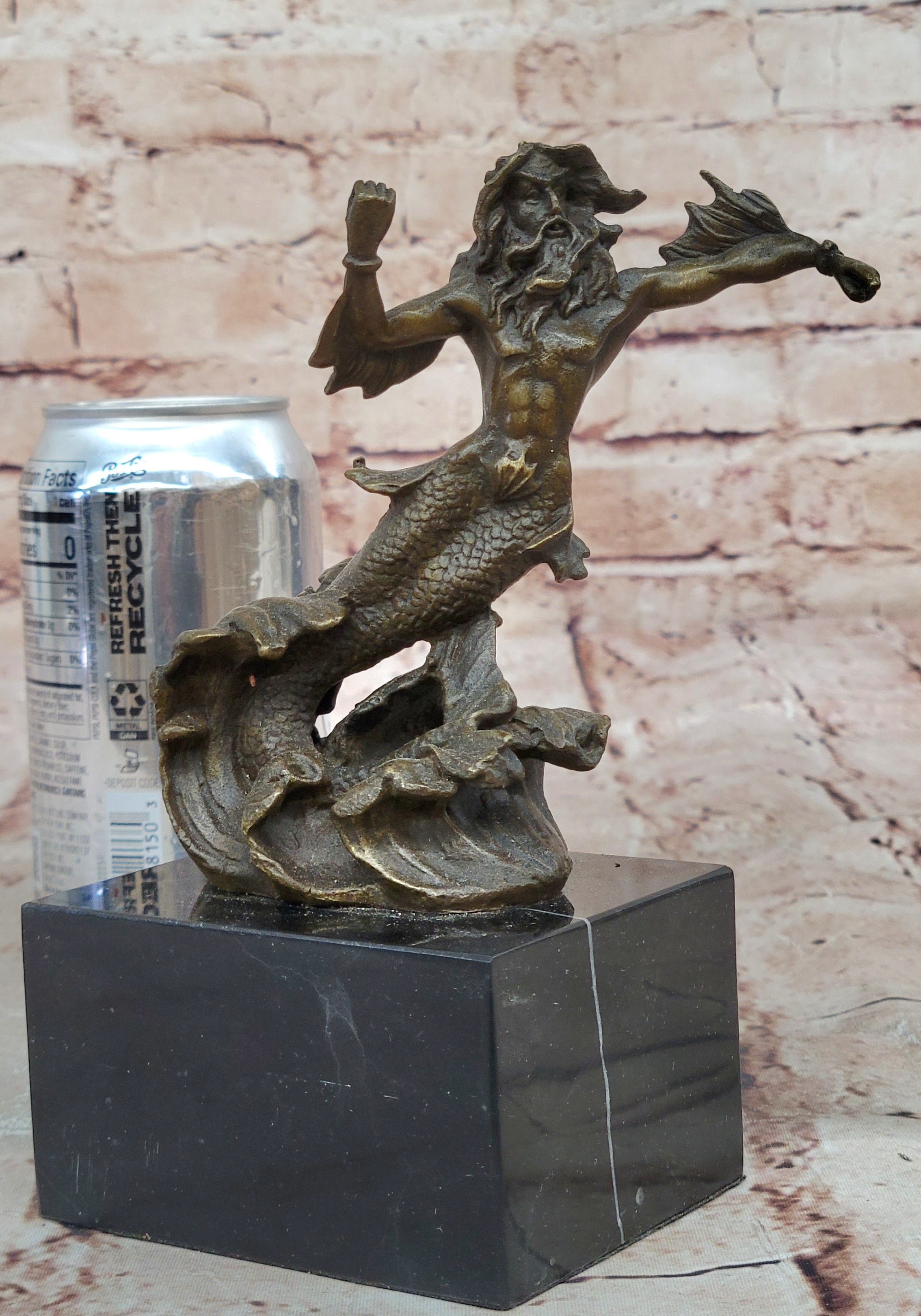 Handcrafted bronze sculpture SALE Art Zeus Or ~Original~Poseidon Signed Sale