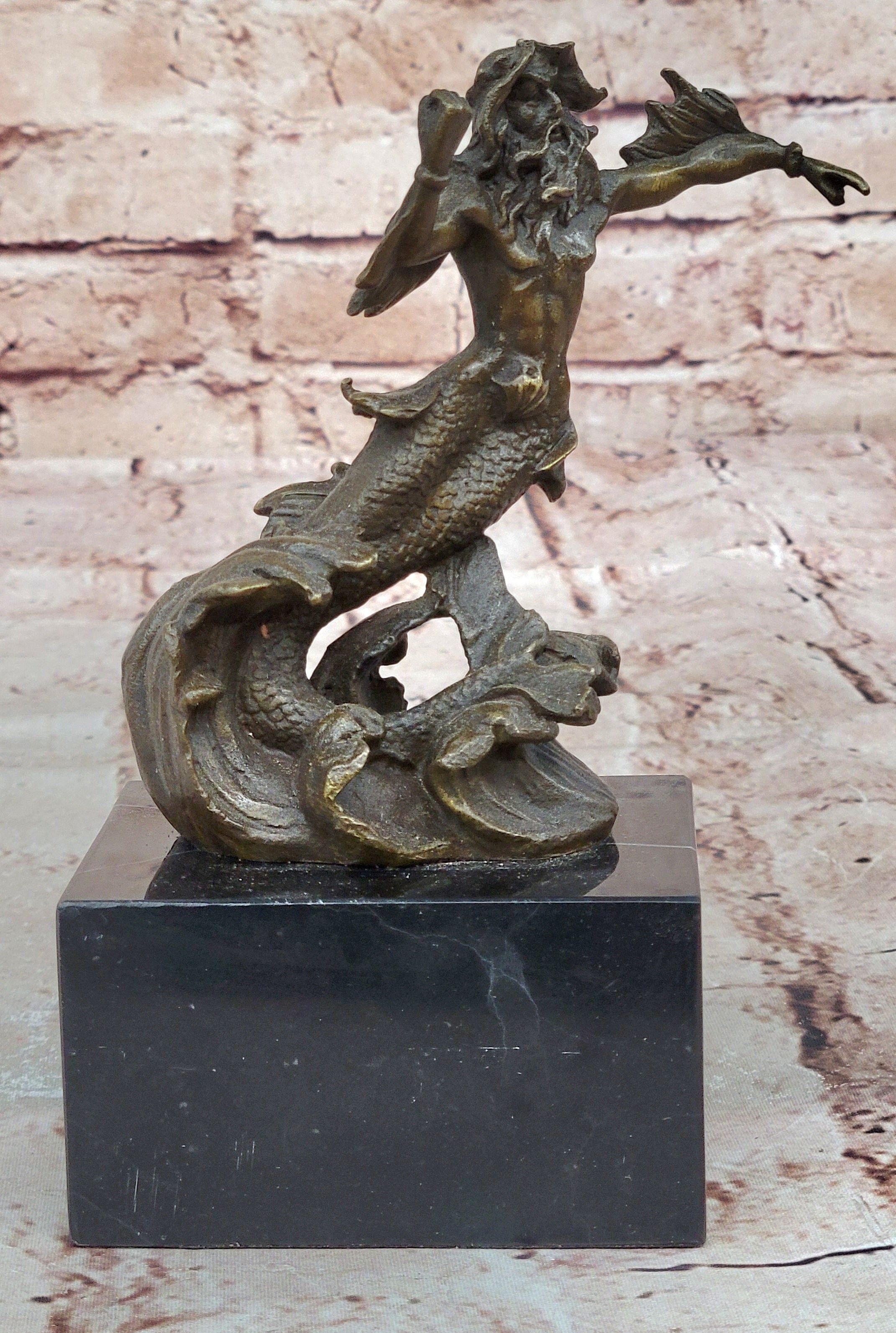 Handcrafted bronze sculpture SALE Art Zeus Or ~Original~Poseidon Signed Sale