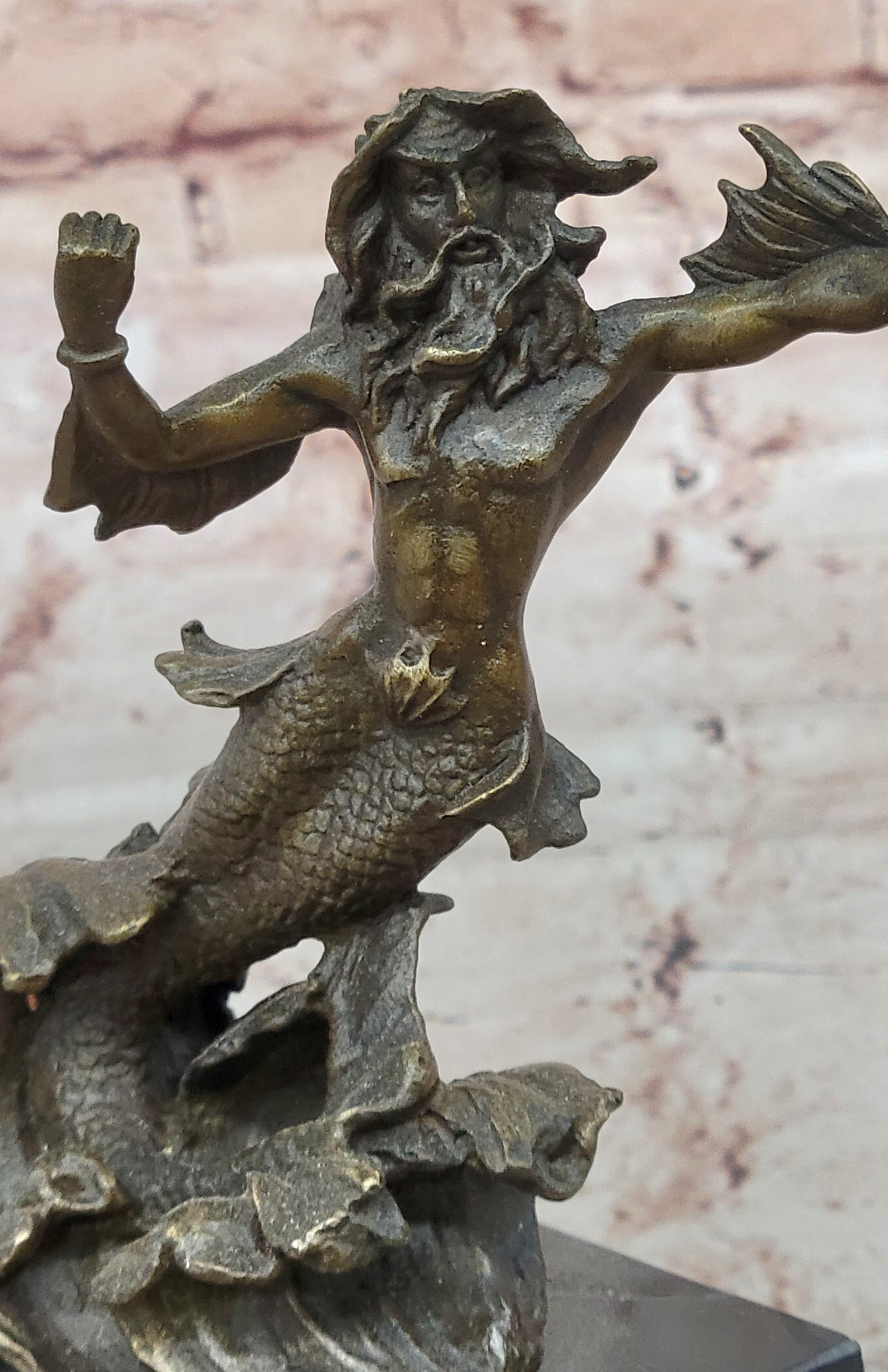 Handcrafted bronze sculpture SALE Art Zeus Or ~Original~Poseidon Signed Sale