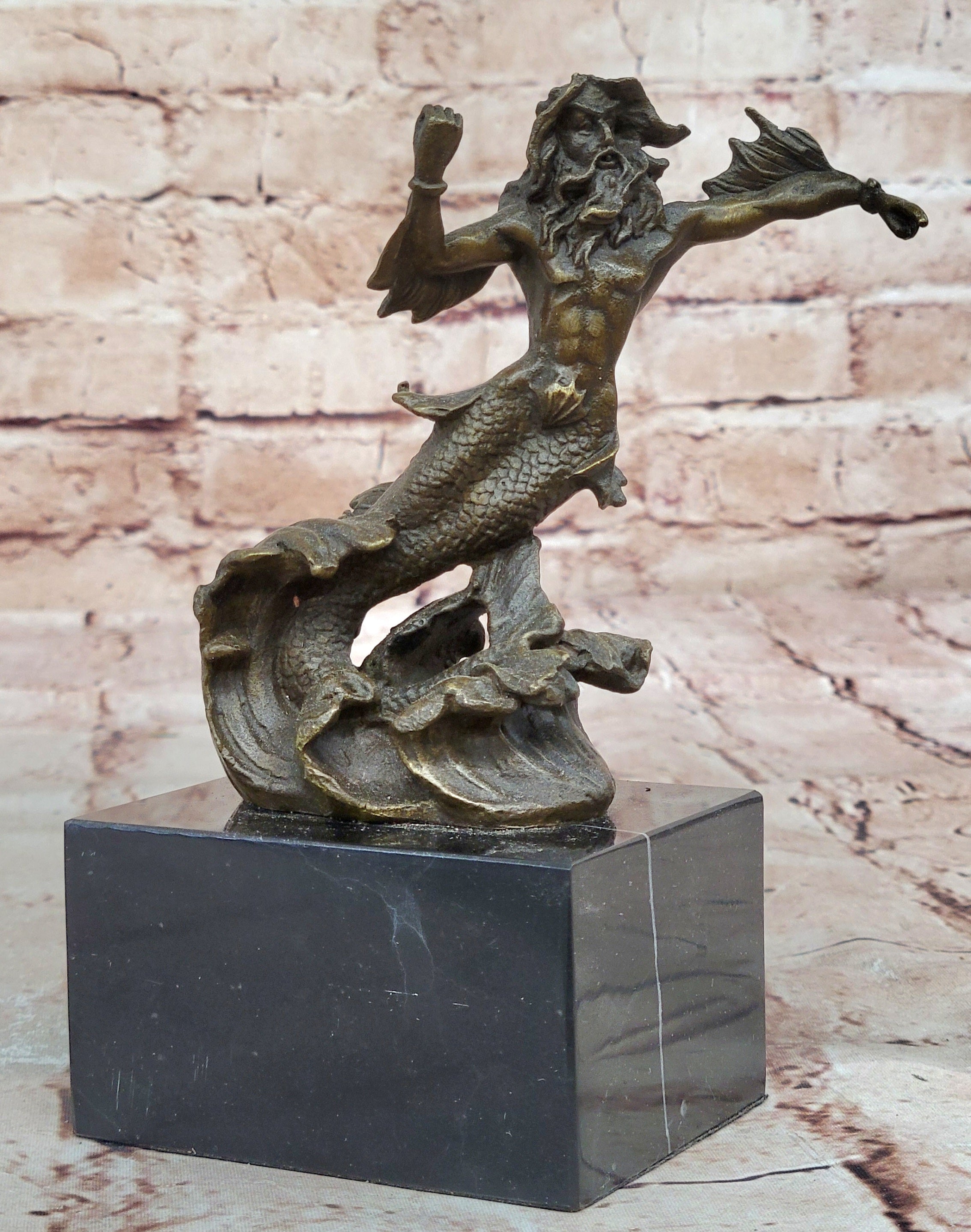 Handcrafted bronze sculpture SALE Art Zeus Or ~Original~Poseidon Signed Sale